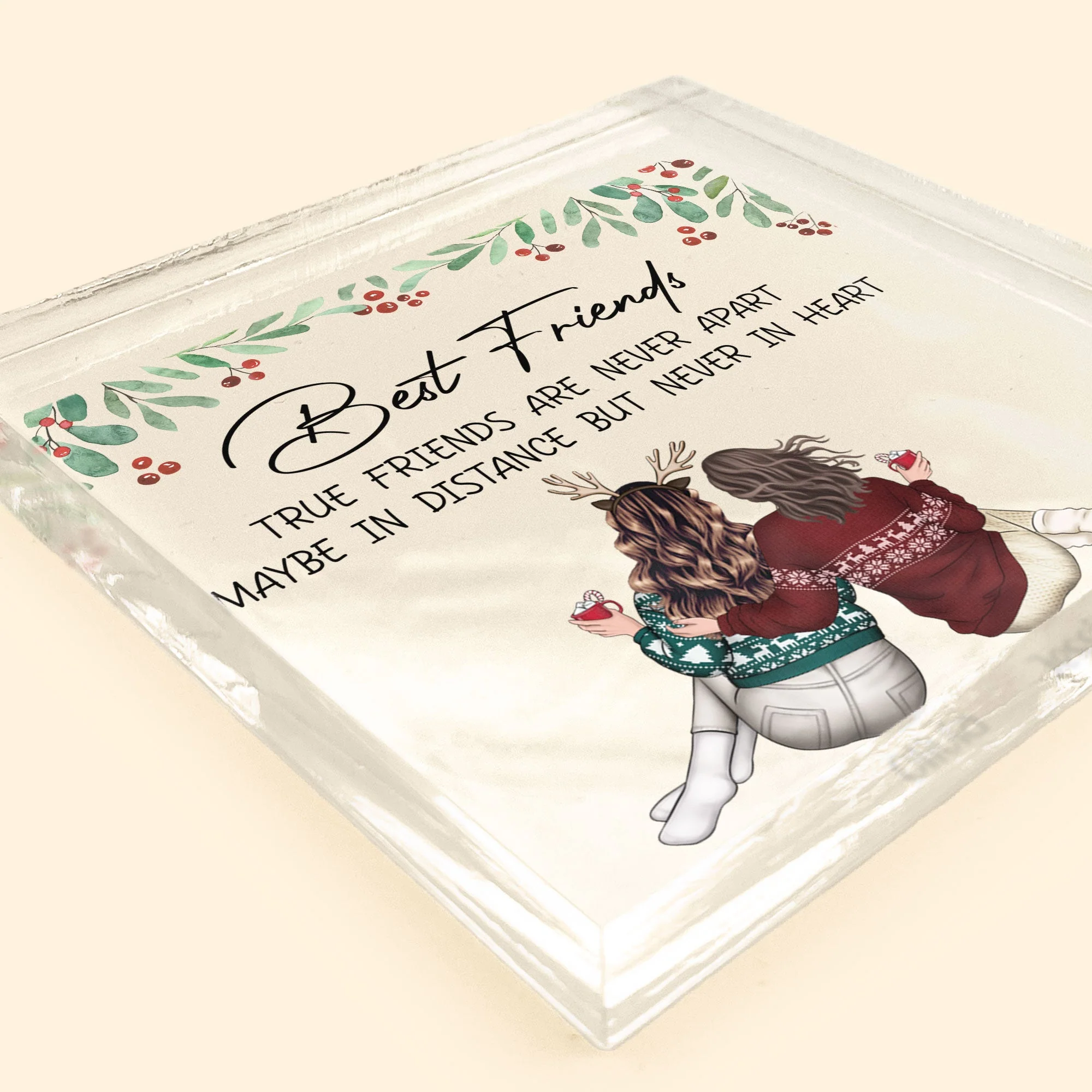True Friends Are Never Apart - Personalized Acrylic Plaque - Image 3