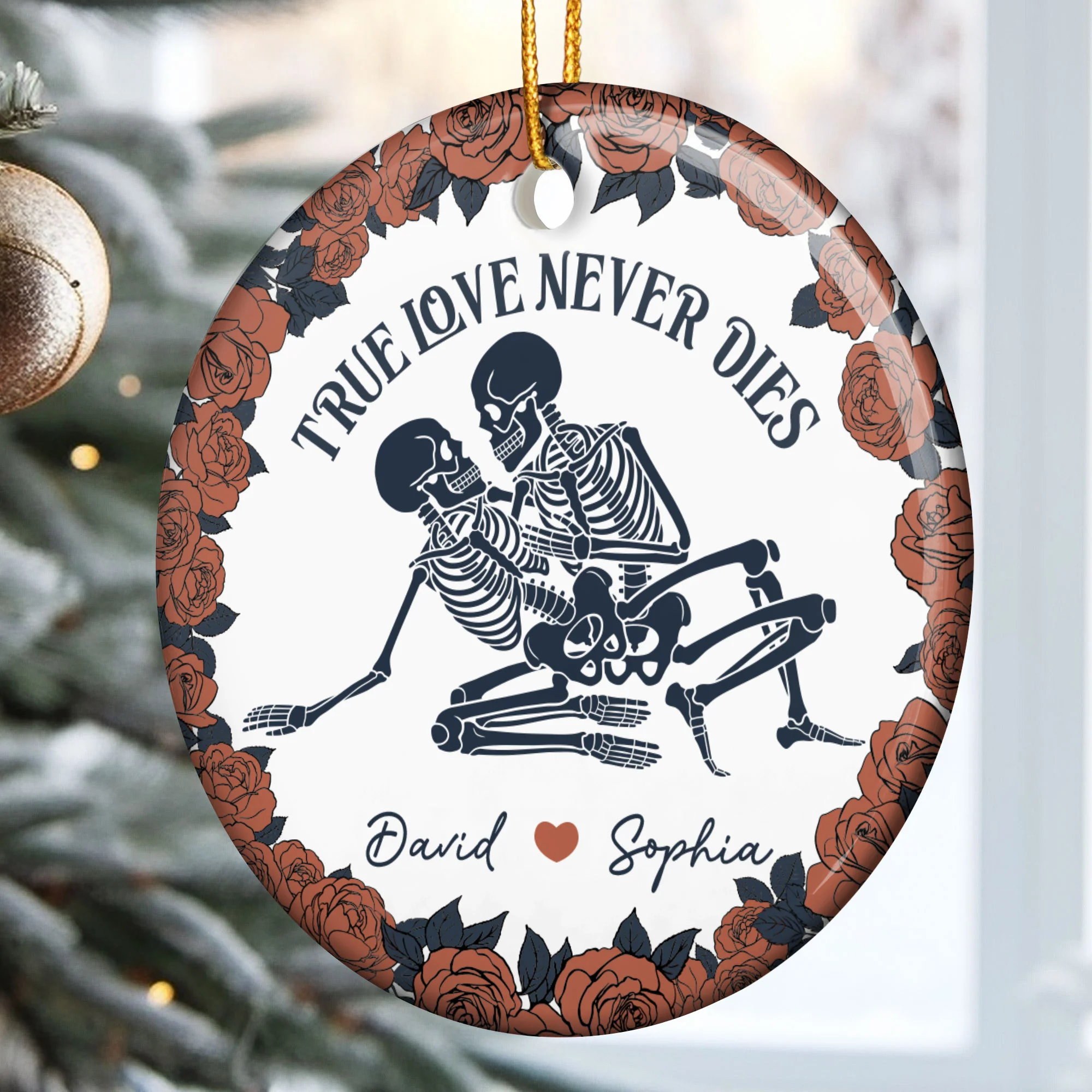 True Love Never Dies - Personalized Ceramic Ornament - Image 2