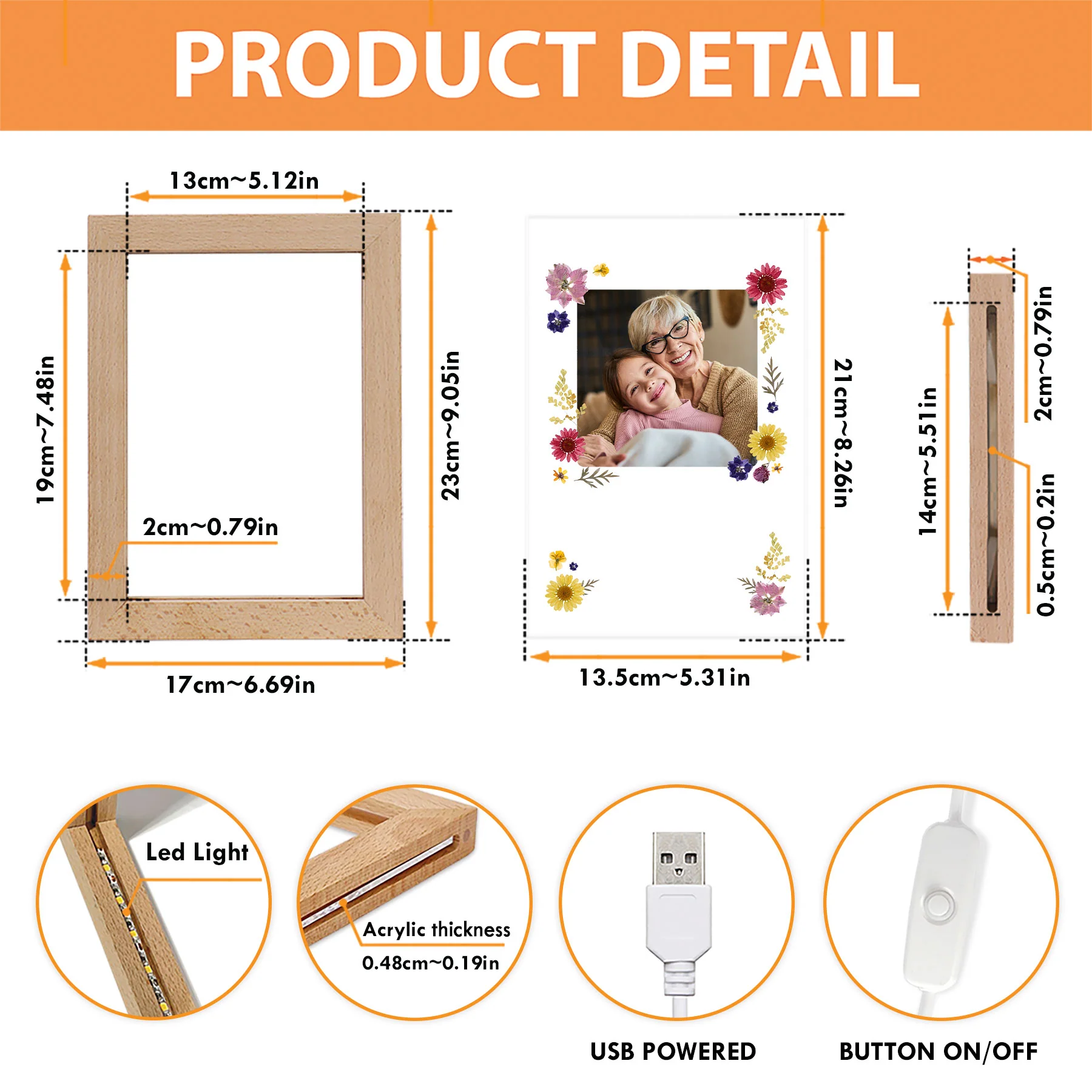 Turn This Light On And Know I'm Here - Personalized Photo Frame Lamp - Image 6