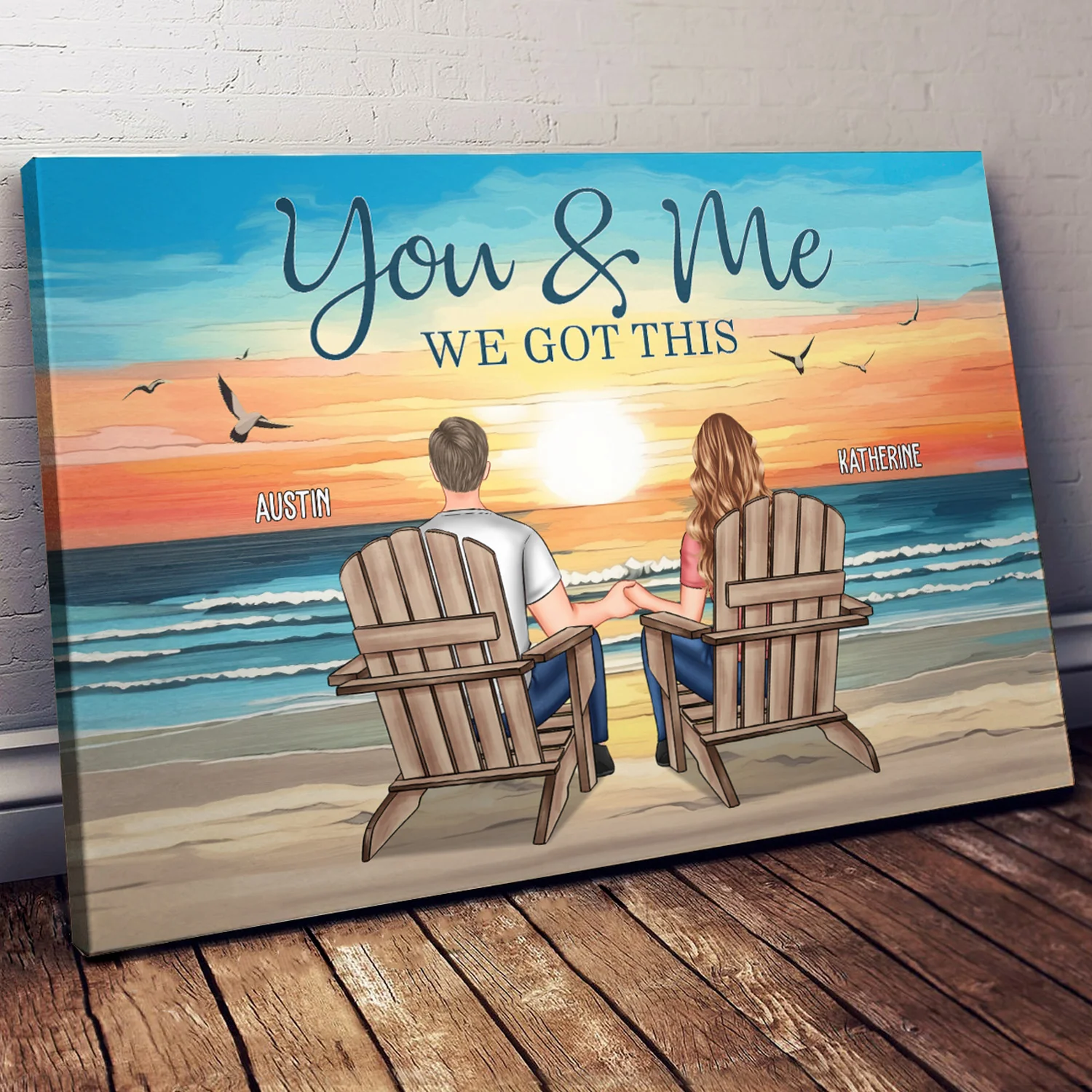 Turn Your Love Into Art You & Me We Got This - Personalized Wrapped Canvas - Image 2