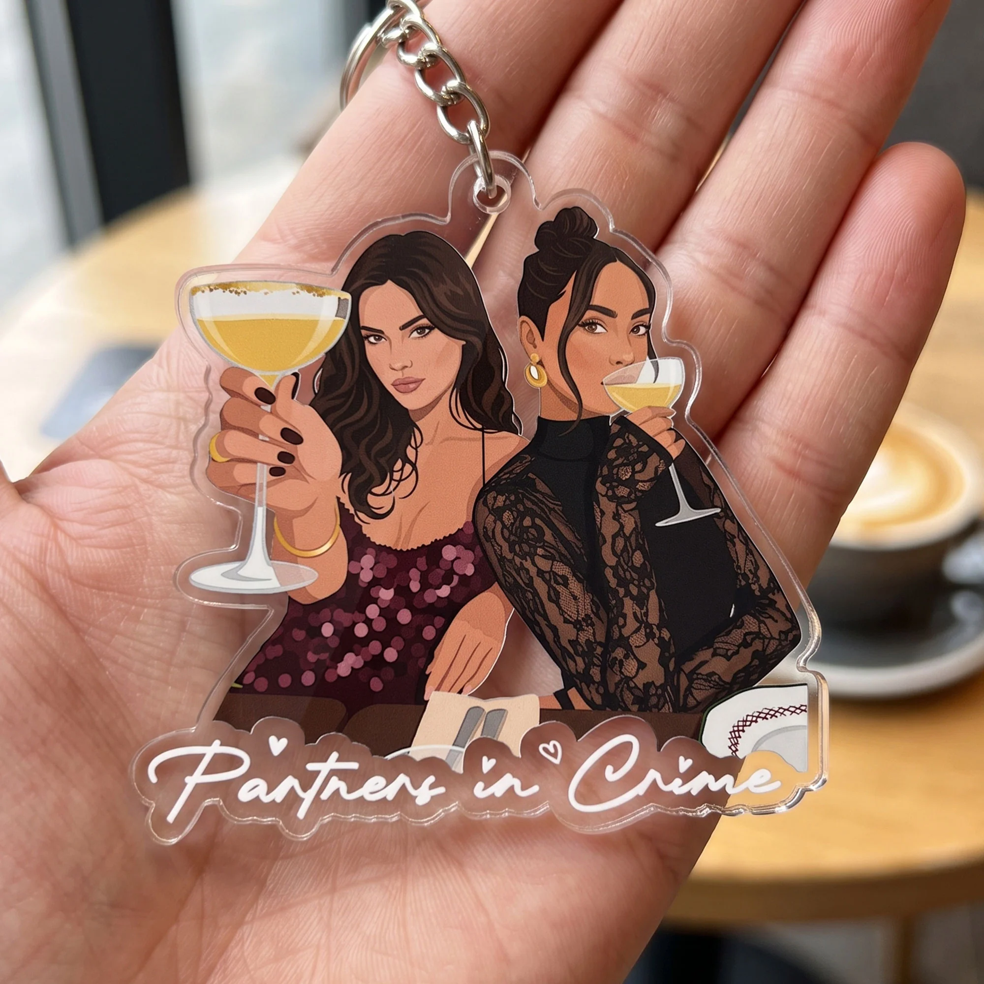 Turn Your Photo Into Art - Besties Forever, Friendship Thank You Gift - Personalized Keychain - Image 5