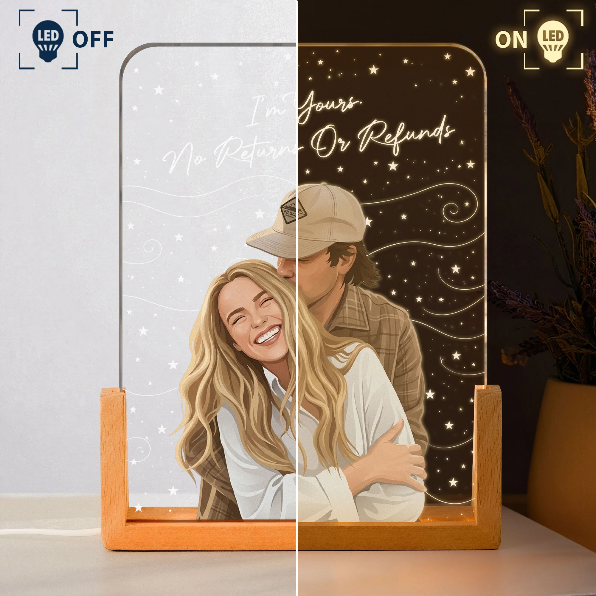 Turn Your Photo Into Art - Romantic Love Gifts For Couples, Him, Her - Personalized Night Light - Image 5