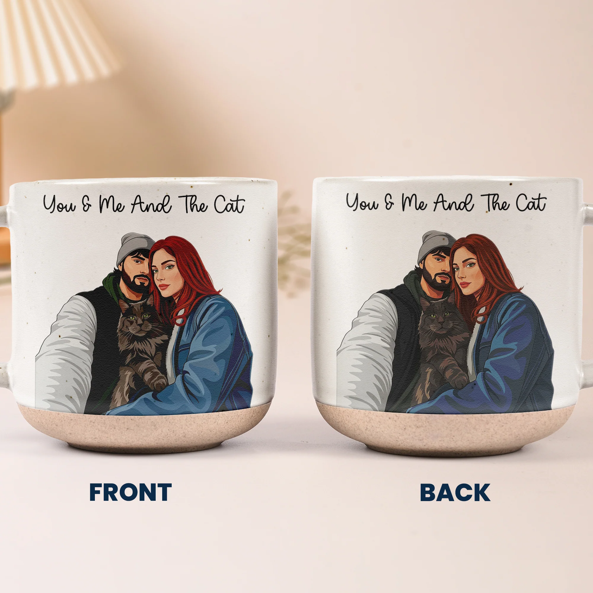 Turn Your Photo Into Art - You & Me And The Dogs, Cats - For Couples - Personalized Mugs - Image 7