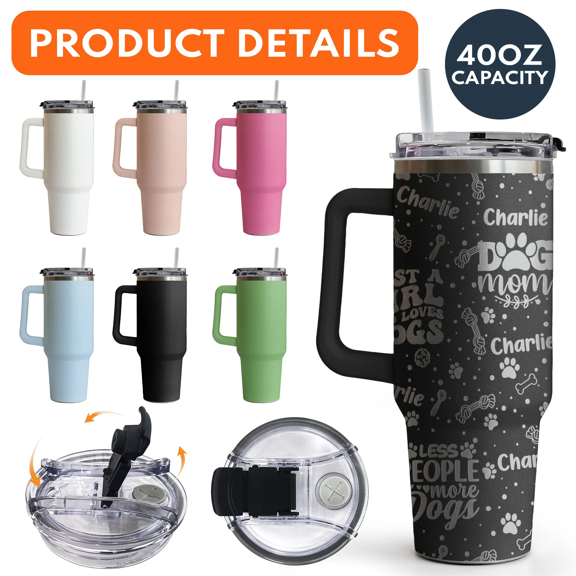 Unbreakable Bond Of A Girl & Her Dogs - Personalized 40oz Tumbler - Image 5