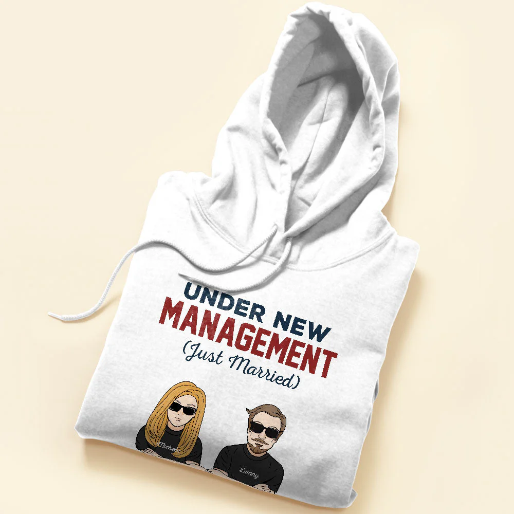 Under New Management (Just Married), Family Custom Shirt, Gift For Couple - Image 5