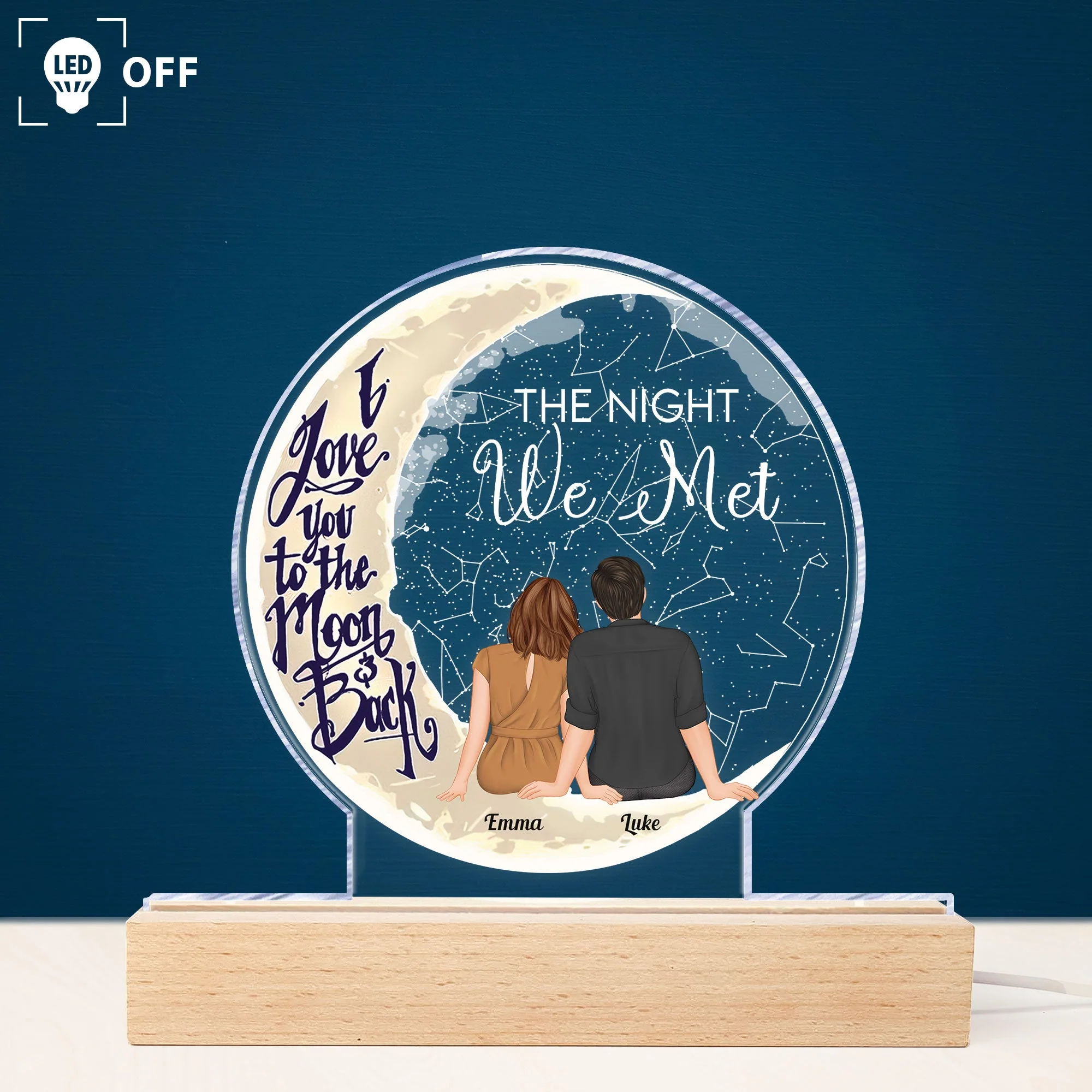 Under These Stars Custom Night Sky - Personalized LED Light - Image 2