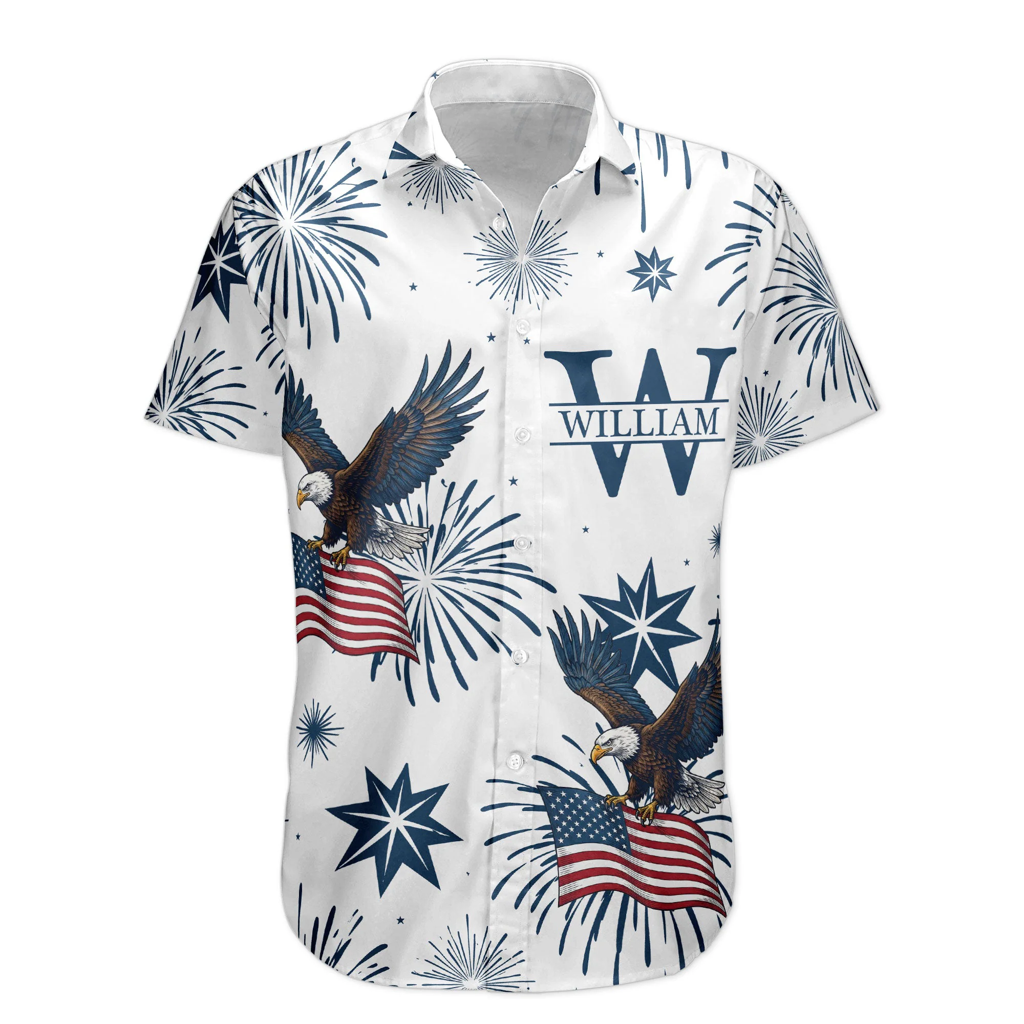 United States 250 Anniversary Eagle Usa Flag - Personalized Hawaiian Shirt - Image 2