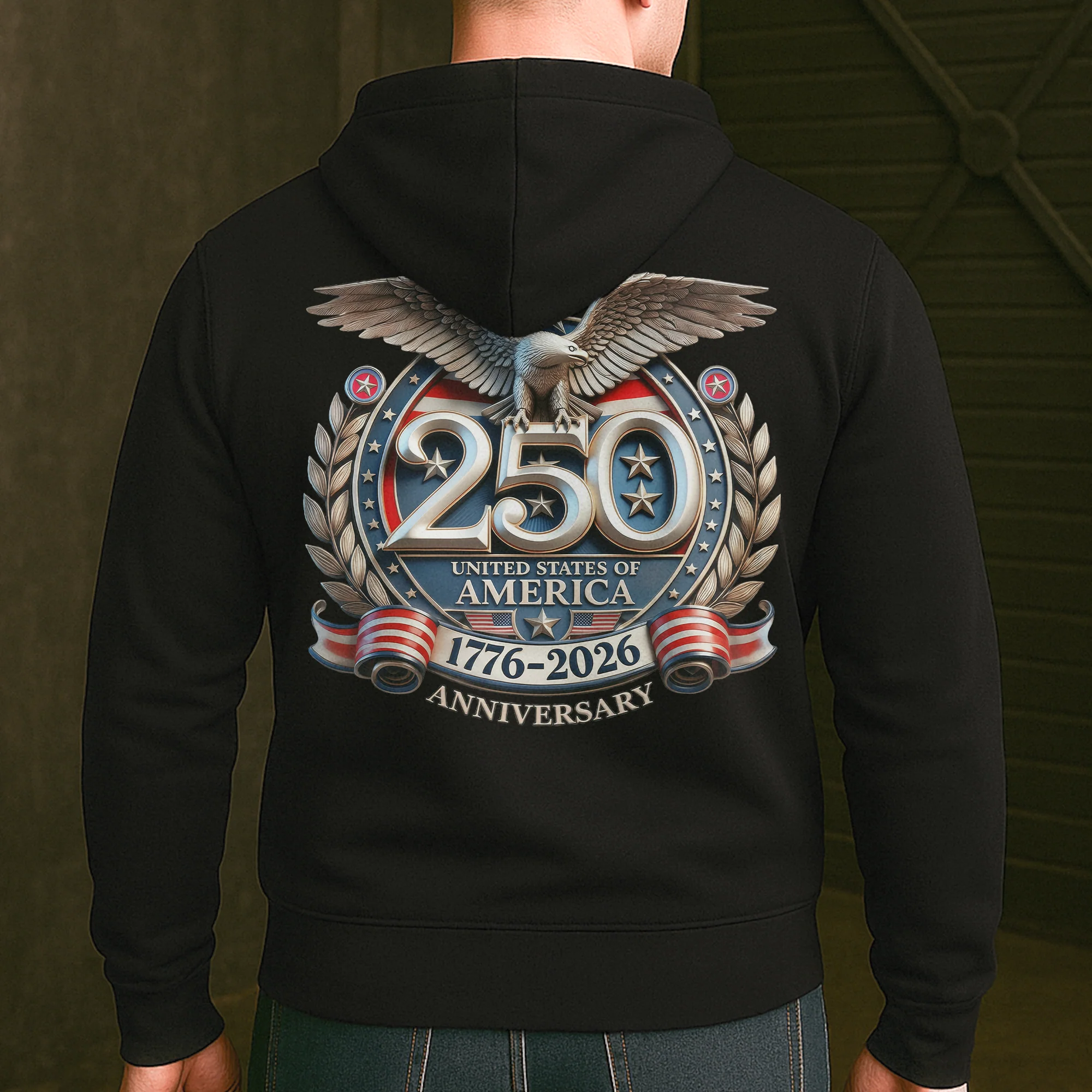 United States 250th Anniversary Silver Eagle - Back Printed Shirt - Image 7