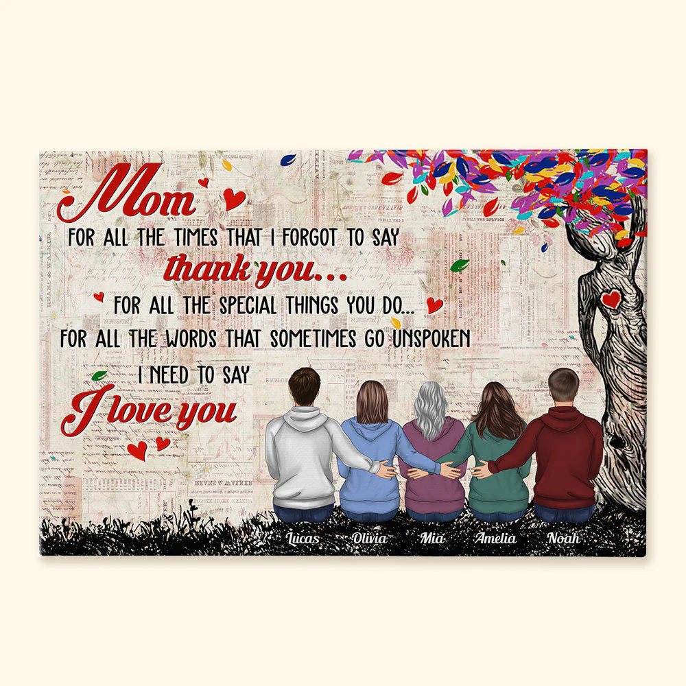Unspoken Words For Mom - Personalized Poster/Wrapped Canvas - Birthday, Mother's Day Gift From Daughter, Son, Grandchildren - Image 4