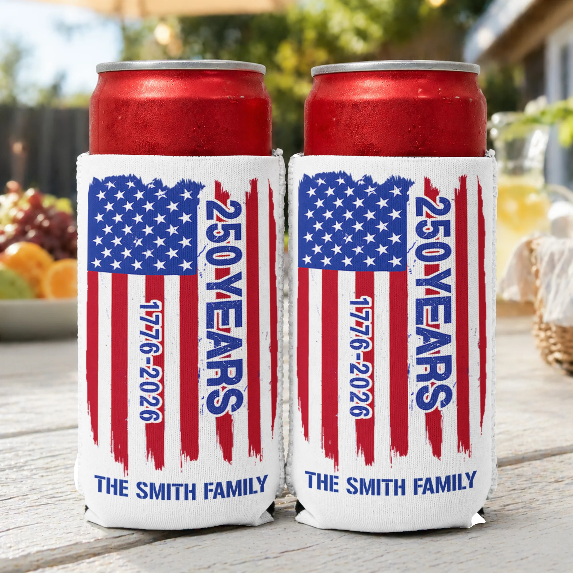USA 250 Years Celebration - Personalized Can Cooler - Image 2