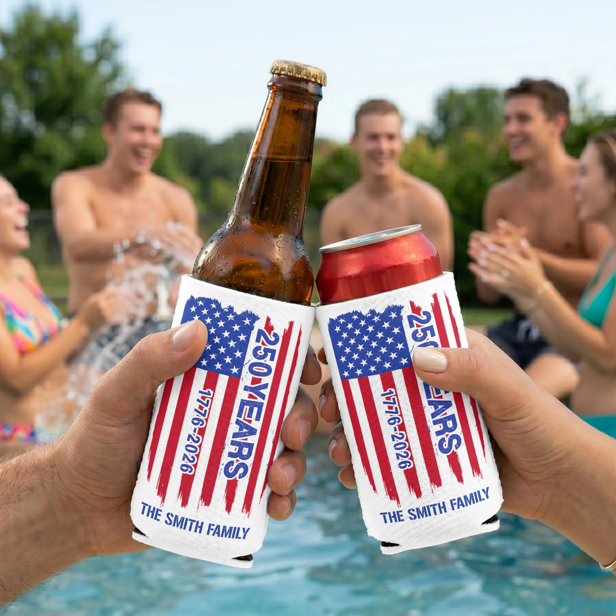 USA 250 Years Celebration - Personalized Can Cooler - Image 4