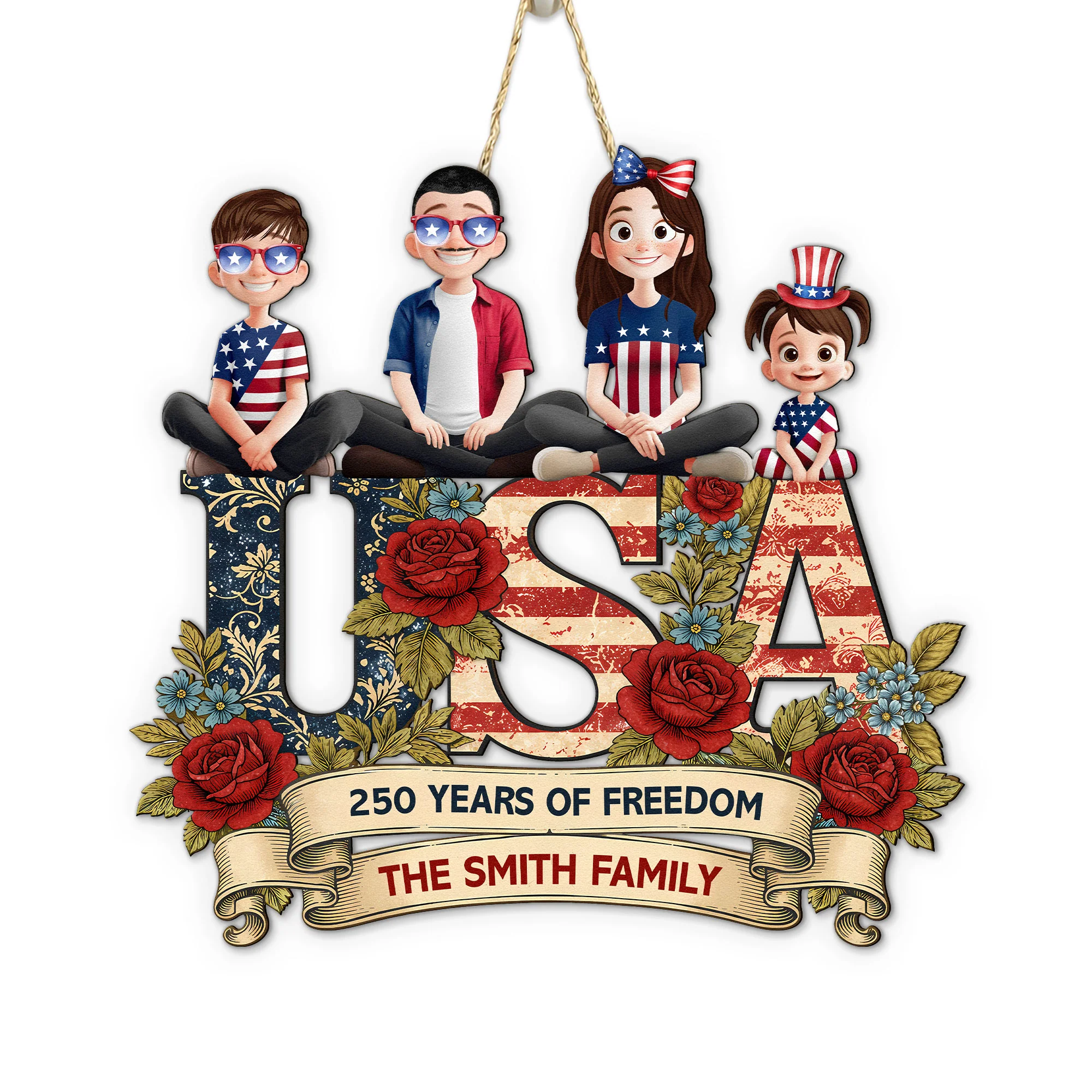Usa 250 Years Of Freedom - Personalized Wood Sign - Image 3