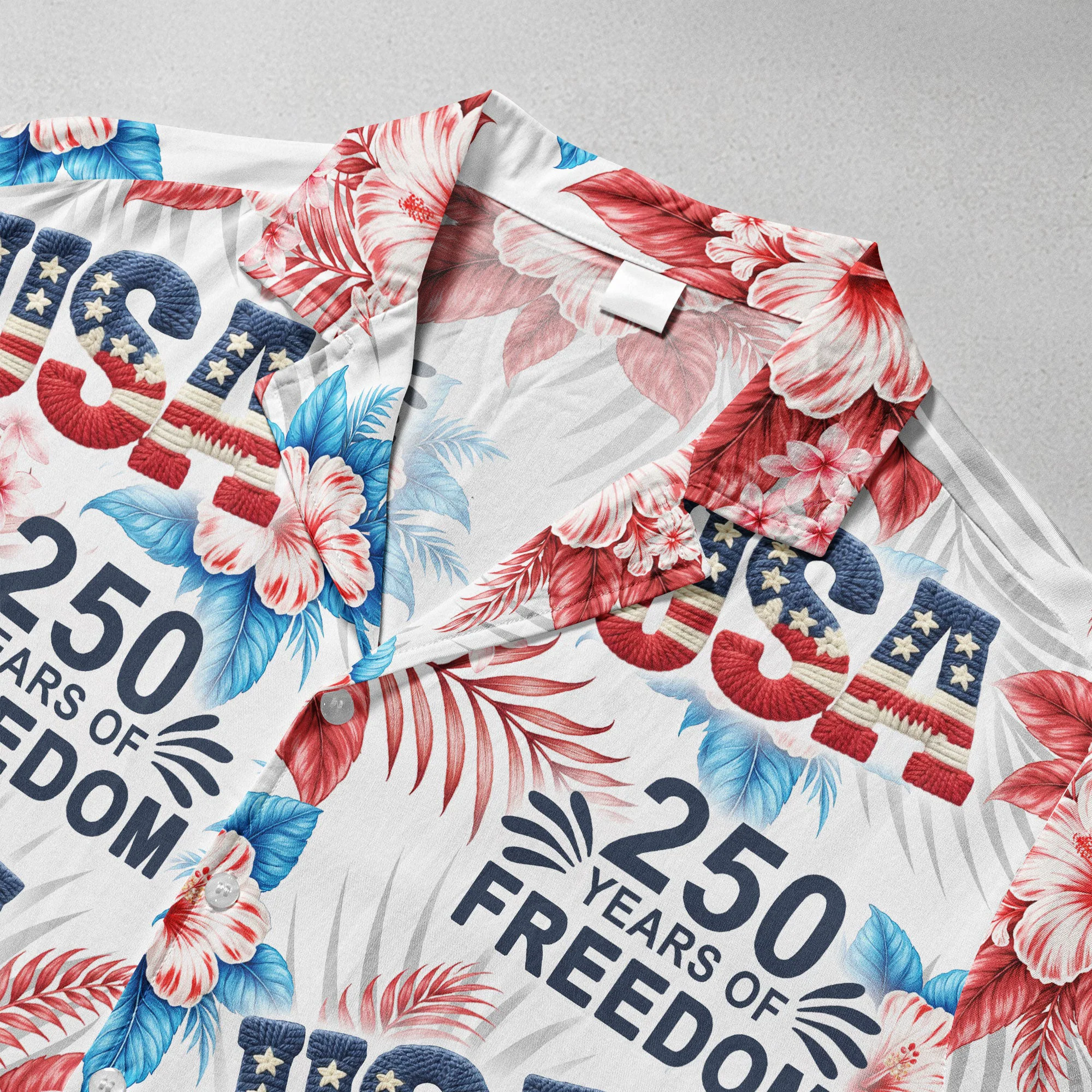 USA 250th Birthday Eagle Patriotic - Personalized Hawaiian Shirt - Image 4