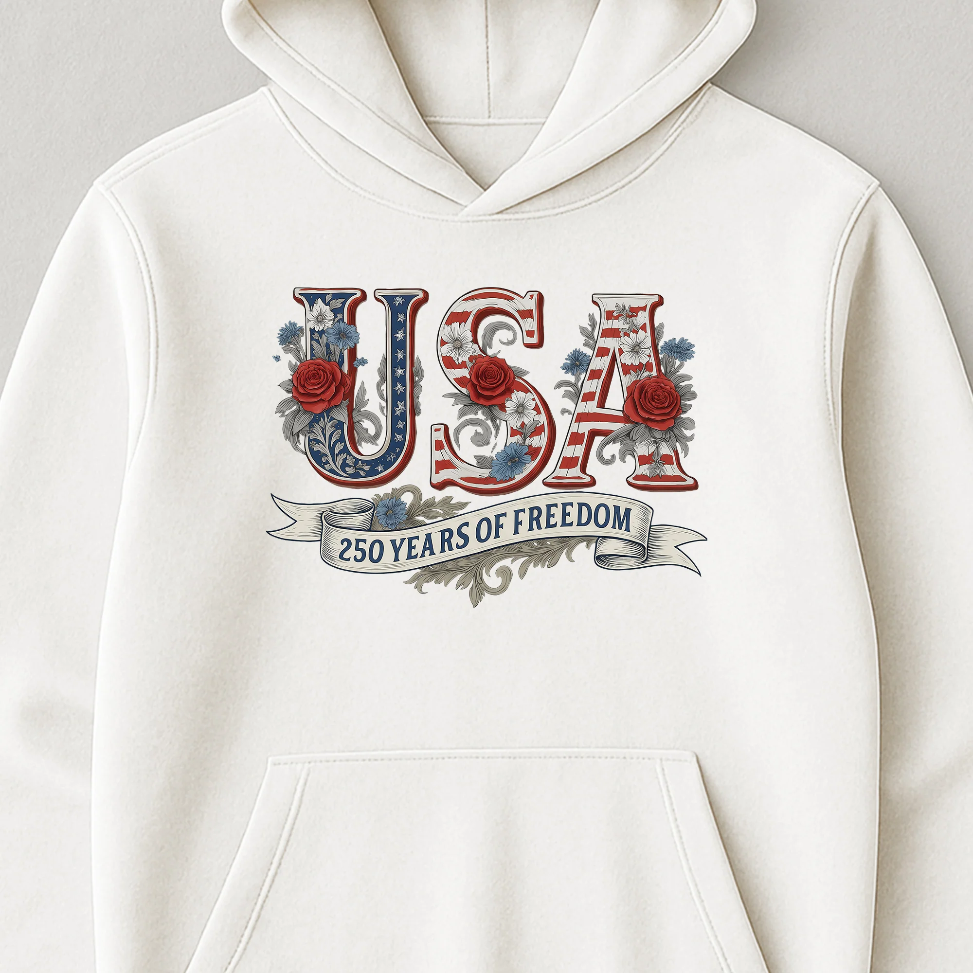 USA Floral 250 Years Of Freedom Vintage - Shirt - Image 10