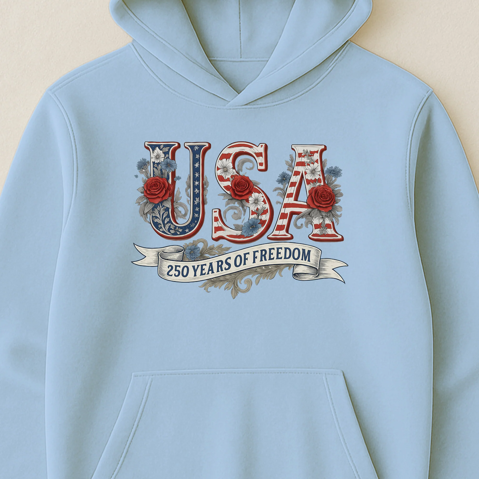 USA Floral 250 Years Of Freedom Vintage - Shirt - Image 11