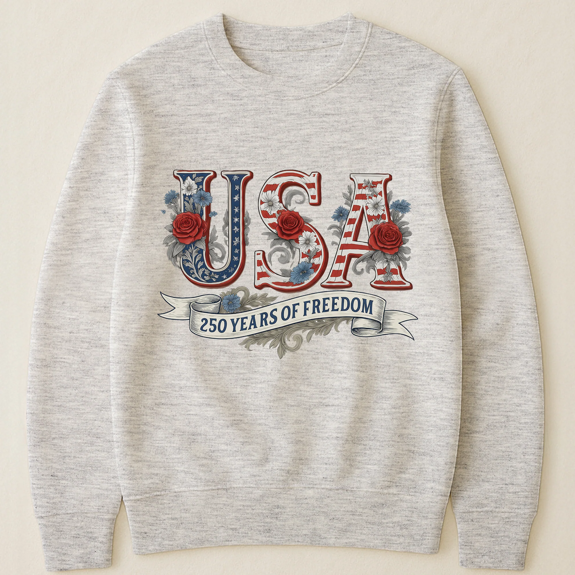 USA Floral 250 Years Of Freedom Vintage - Shirt - Image 14