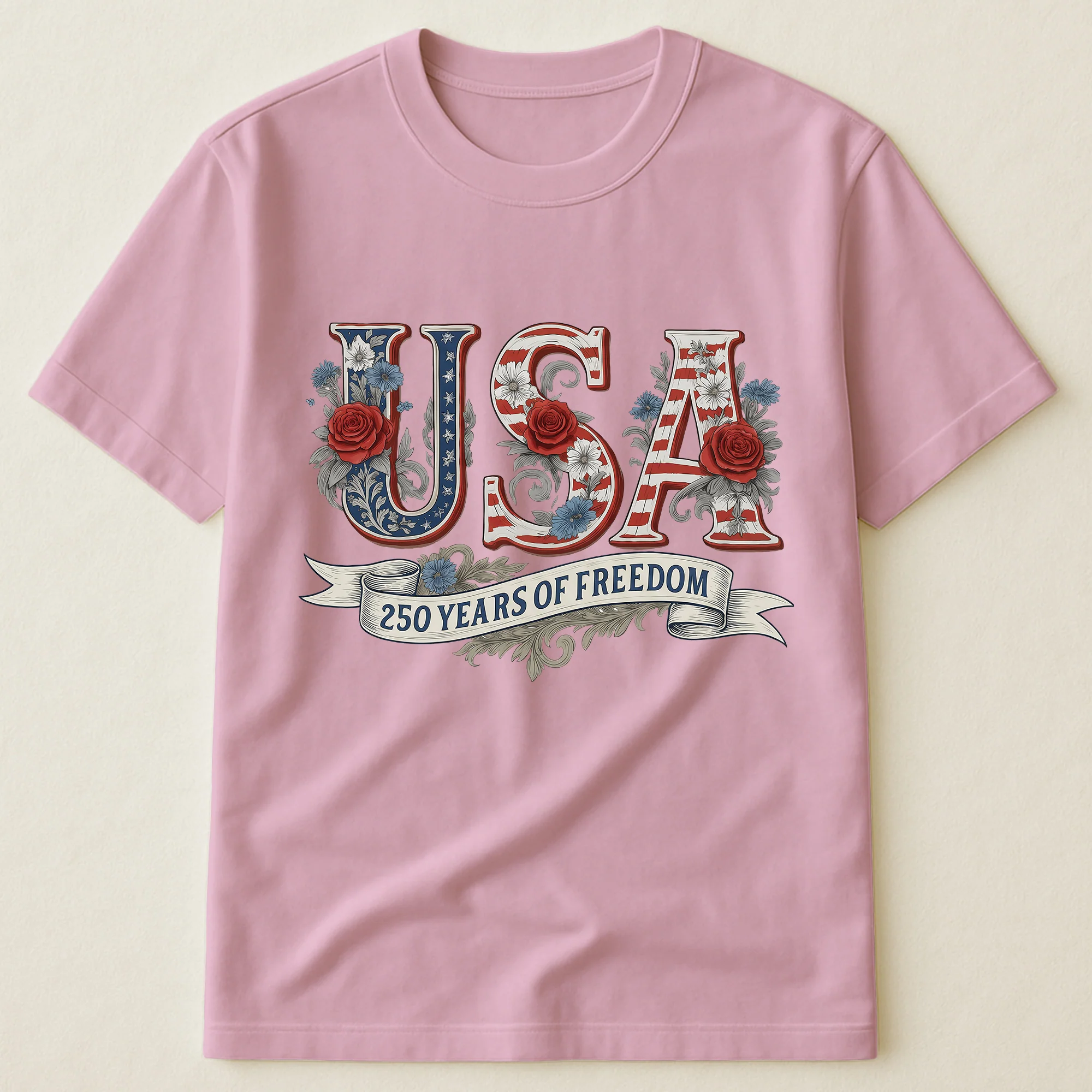 USA Floral 250 Years Of Freedom Vintage - Shirt - Image 16