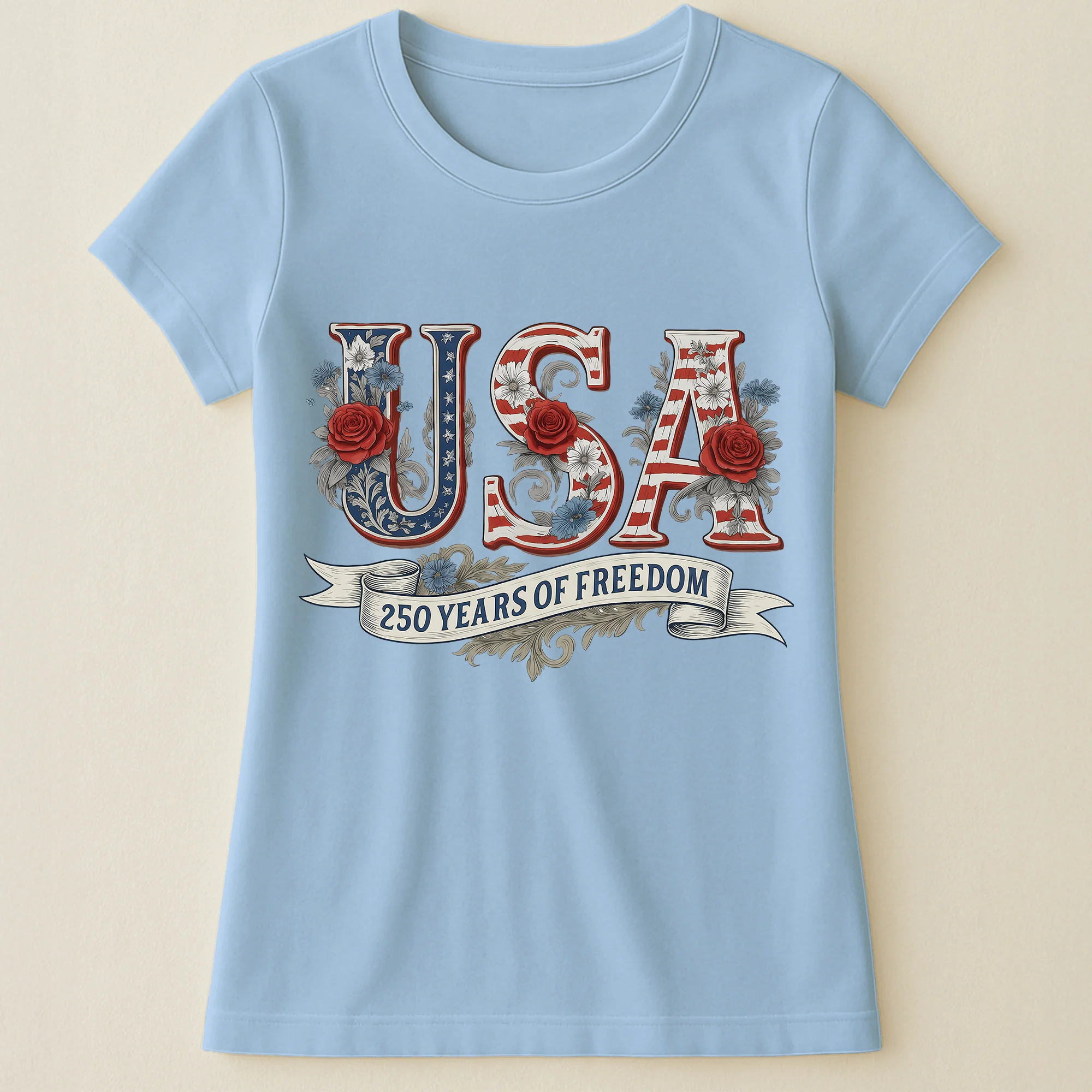 USA Floral 250 Years Of Freedom Vintage - Shirt - Image 18