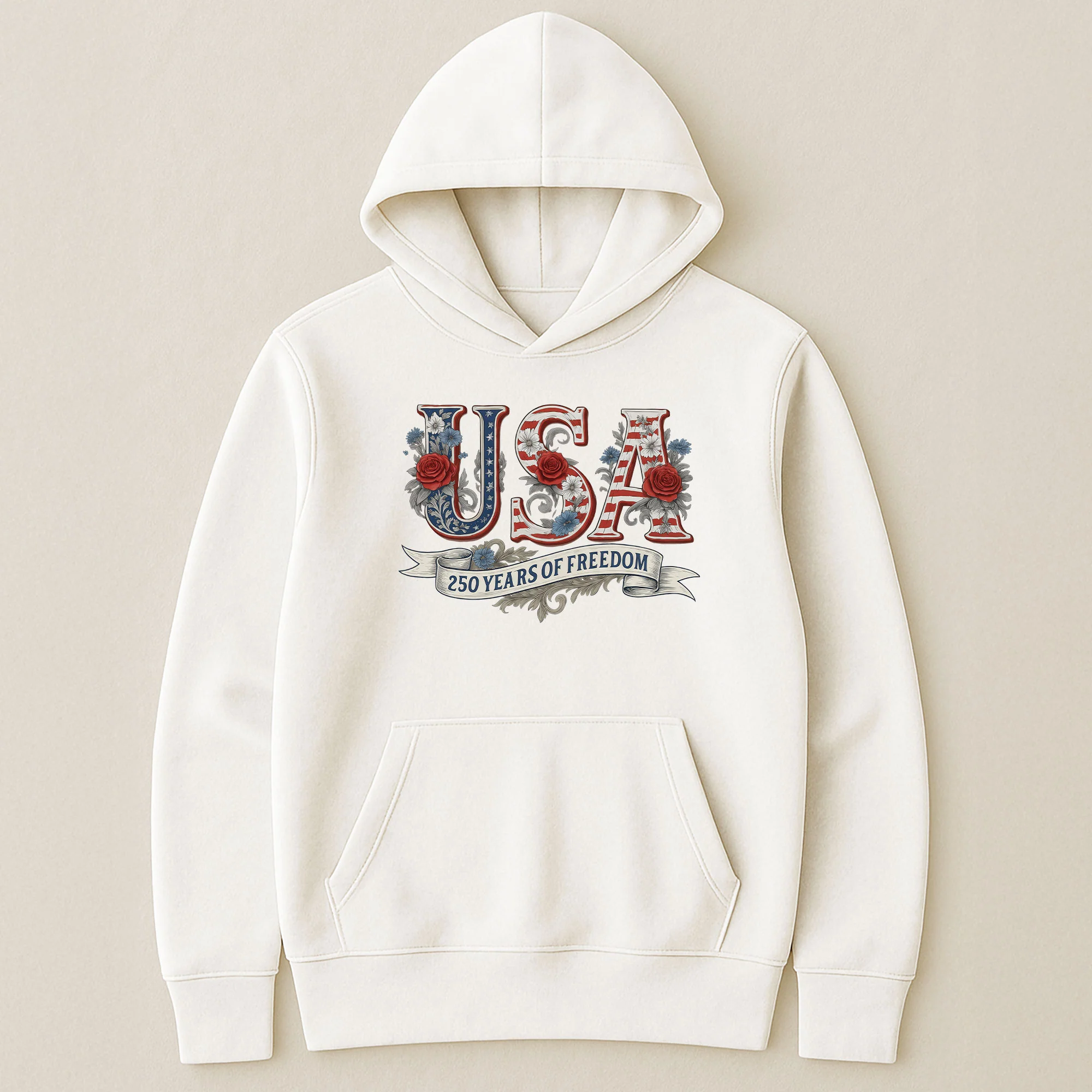USA Floral 250 Years Of Freedom Vintage - Shirt - Image 5