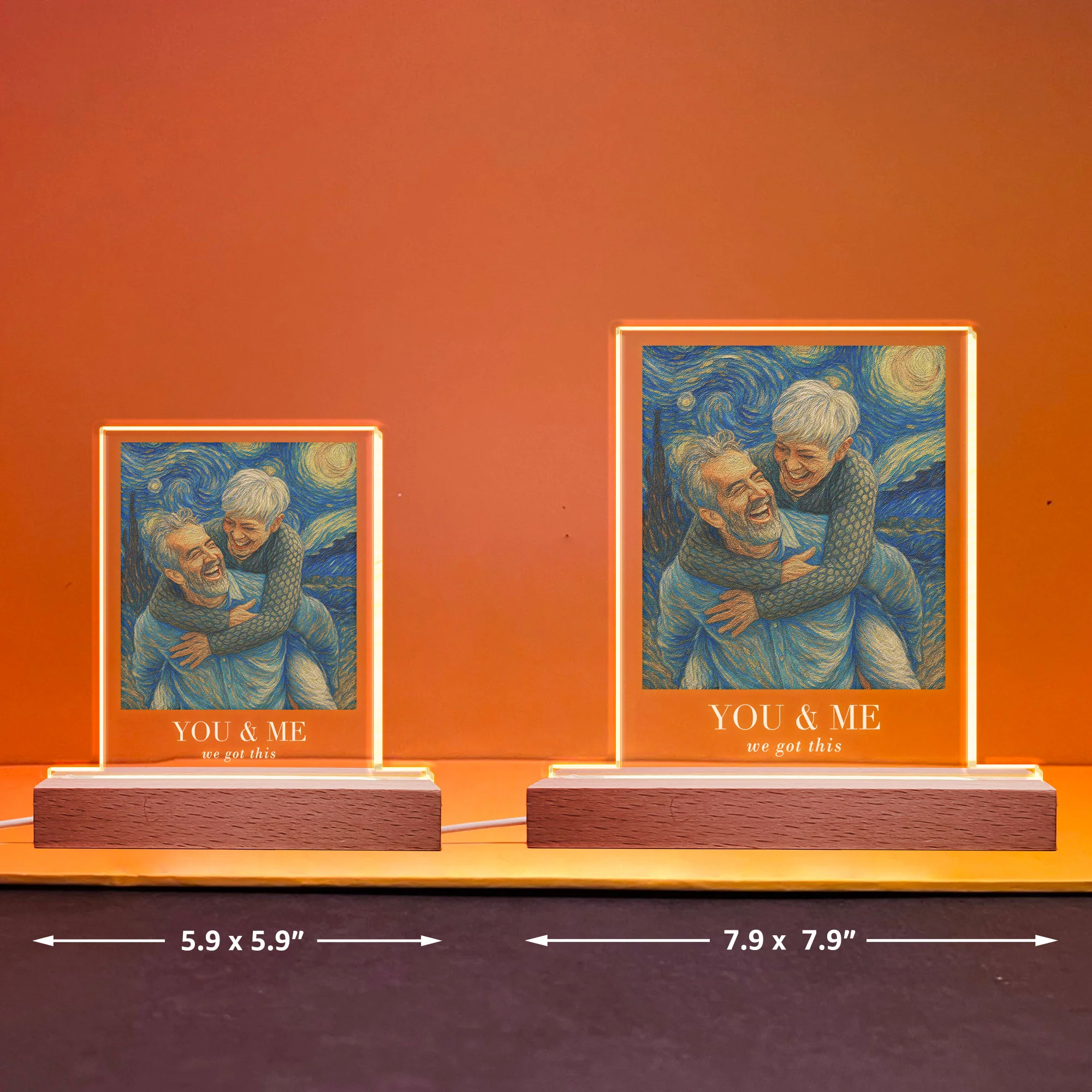 Van Gogh Art You & Me We Got This - Personalized Photo LED Light - Image 7