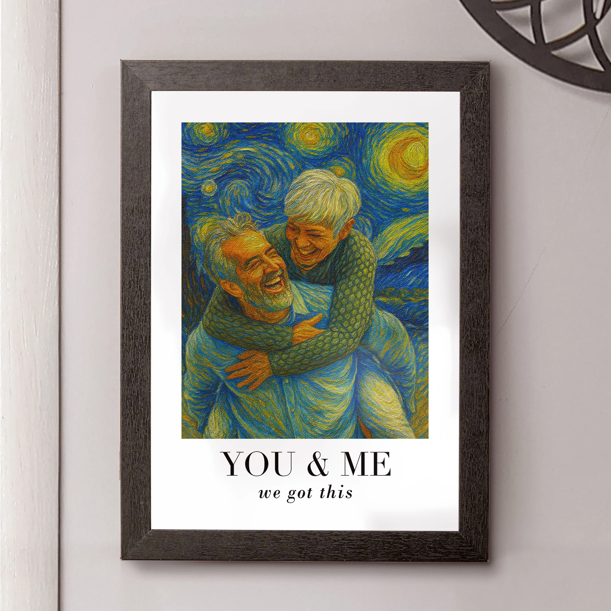 Van Gogh Wall Art You & Me We Got This - Personalized Hidden Key Holder Photo Frame - Image 2