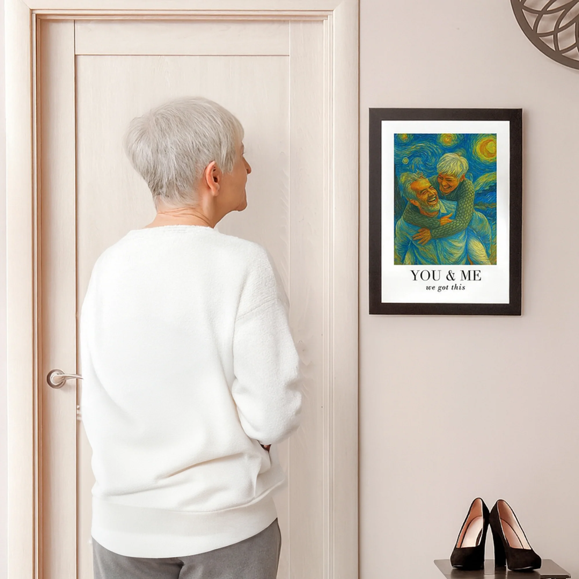 Van Gogh Wall Art You & Me We Got This - Personalized Hidden Key Holder Photo Frame - Image 5