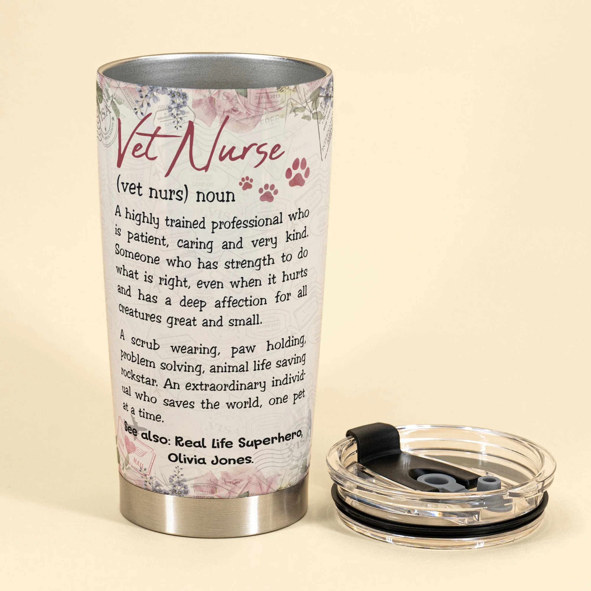 Vet Nurse Definition - Personalized Tumbler Cup - Birthday Gift For Nurse, Doctor, Colleagues, Friends, Dog Cat Lover - Image 3