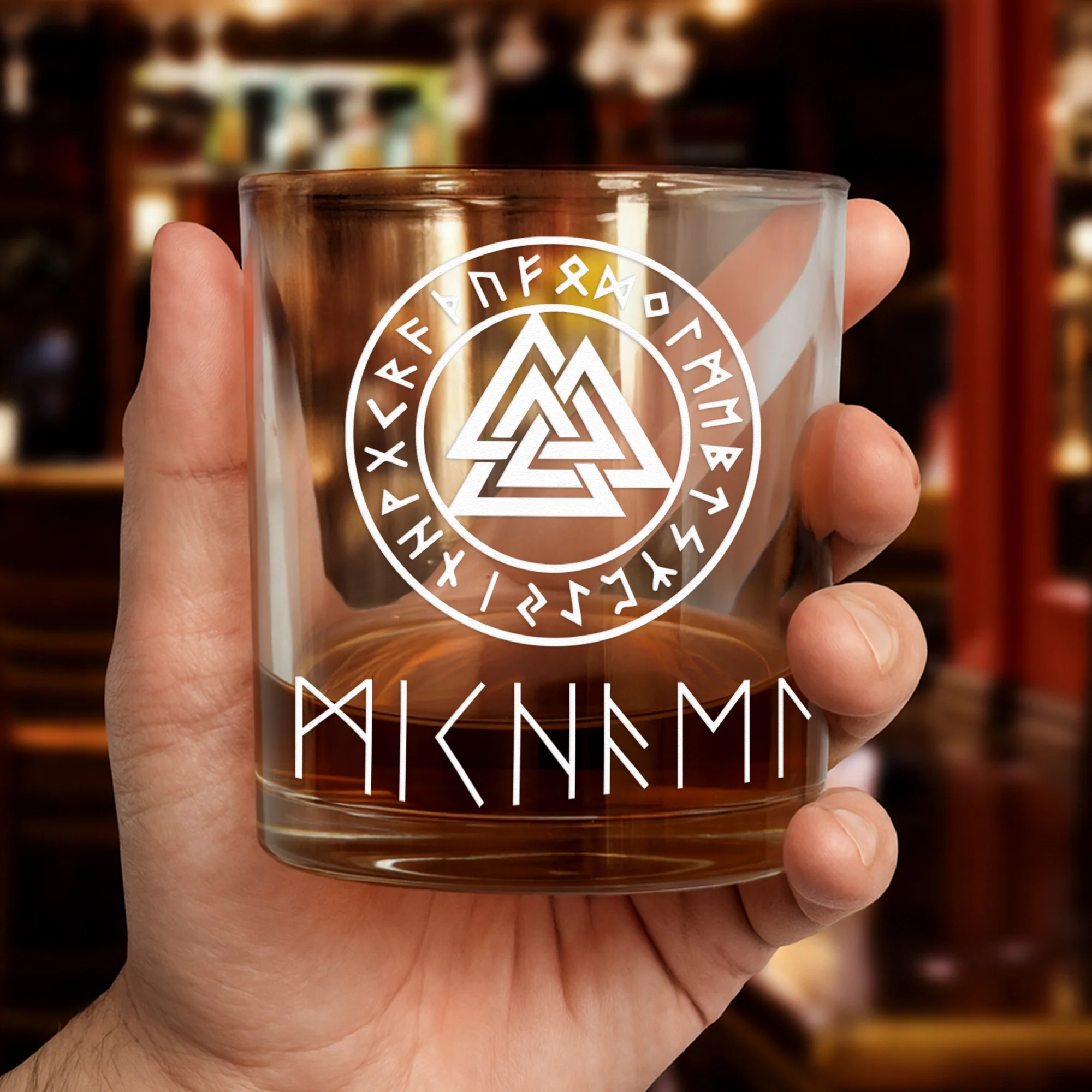 Viking Runes, Nordic - Personalized Whiskey Glass - Image 3