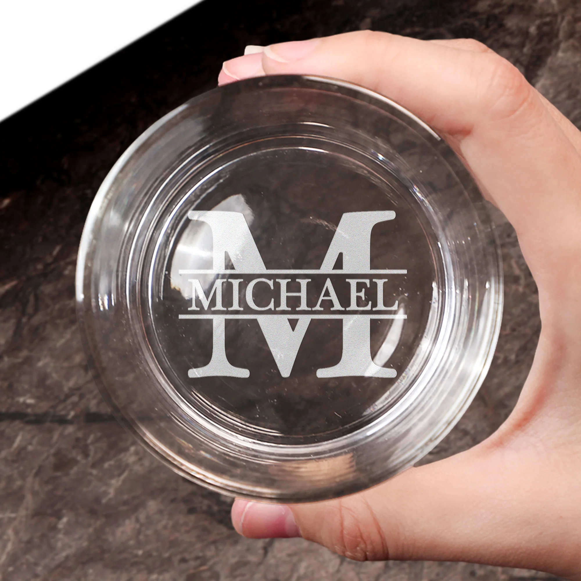 Vintage Monogram - Personalized Engraved Whiskey Glass - Image 3
