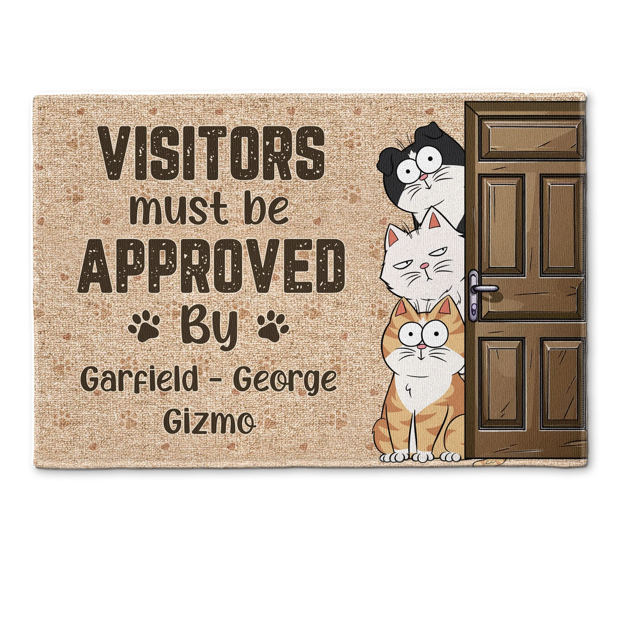 Visitors Must Be Approved By Pet - Personalized Doormat - Image 4