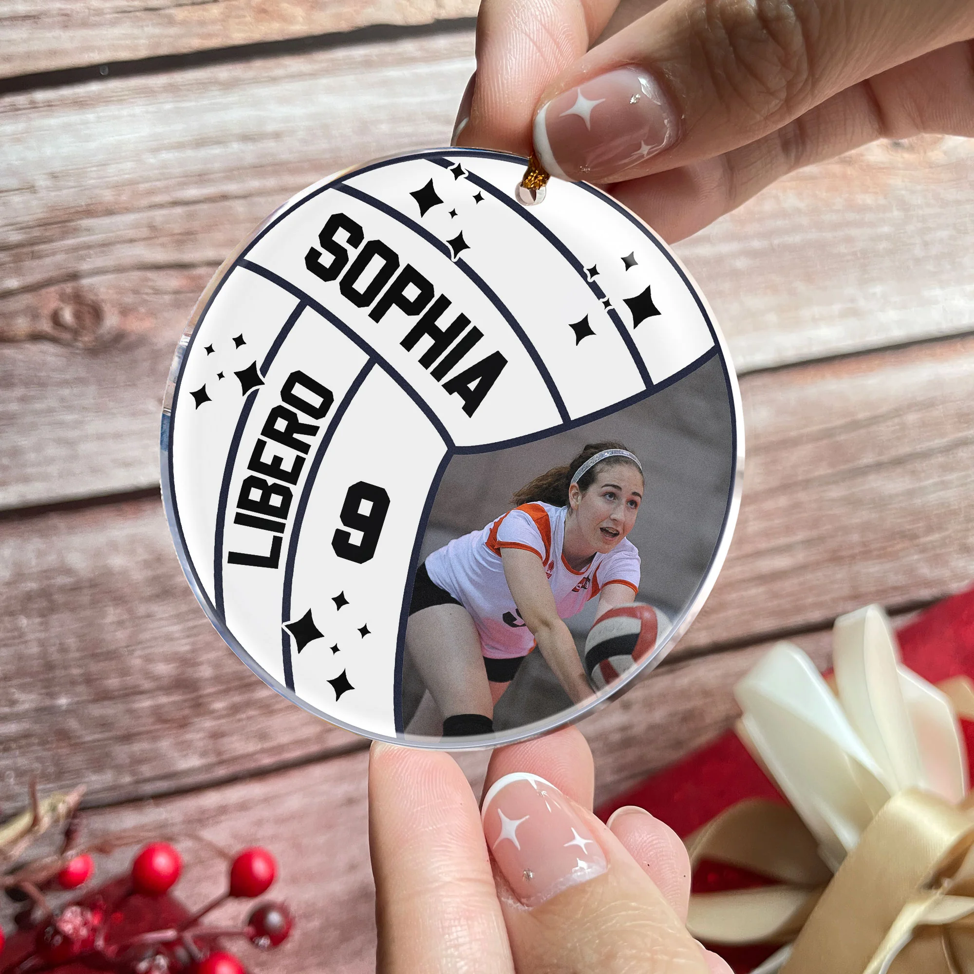Volleyball Player - Personalized Acrylic Photo Ornament - Image 4