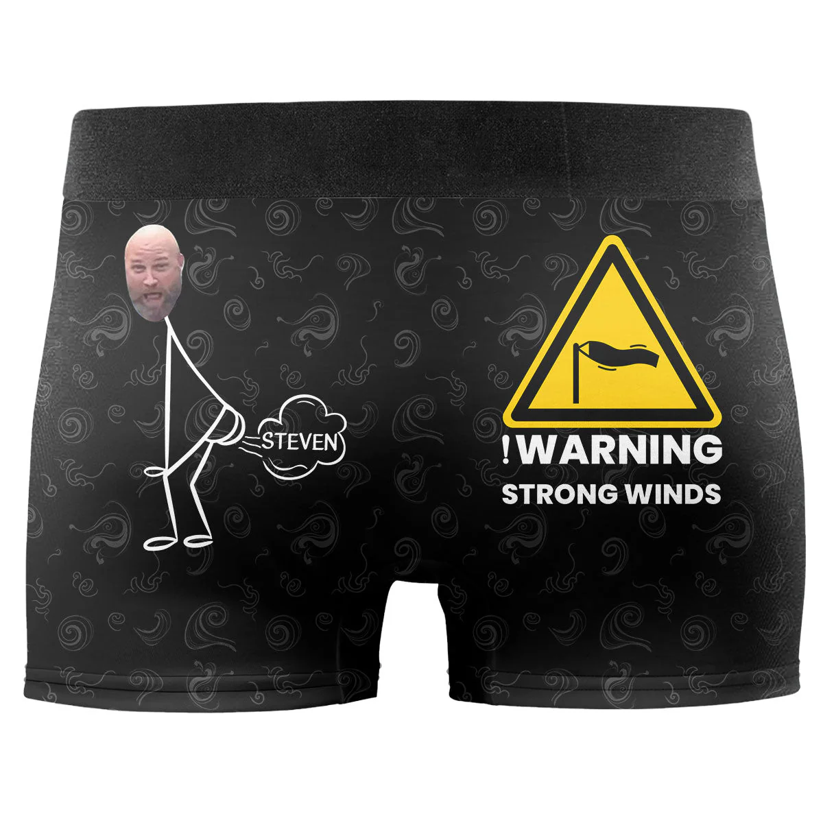 Warning Strong Winds - Personalized Photo Men's Boxer Brief - Image 2