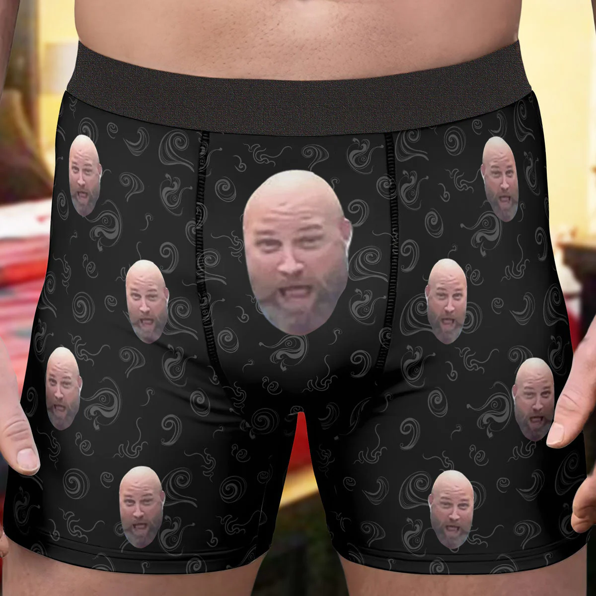 Warning Strong Winds - Personalized Photo Men's Boxer Brief - Image 5