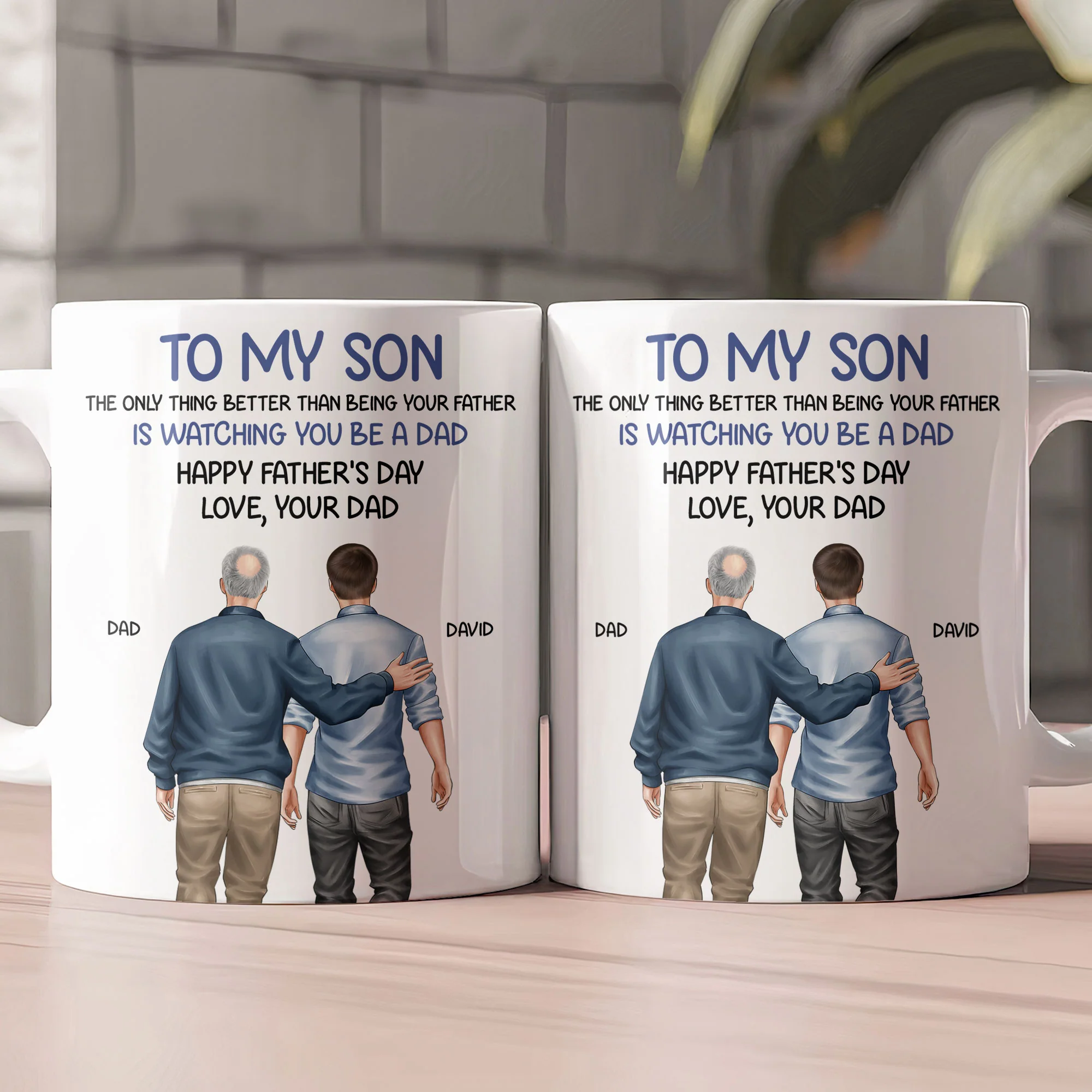 Watching You Be A Dad - Father's Day Gift For Son From Dad, Mom - Personalized Mug - Image 3