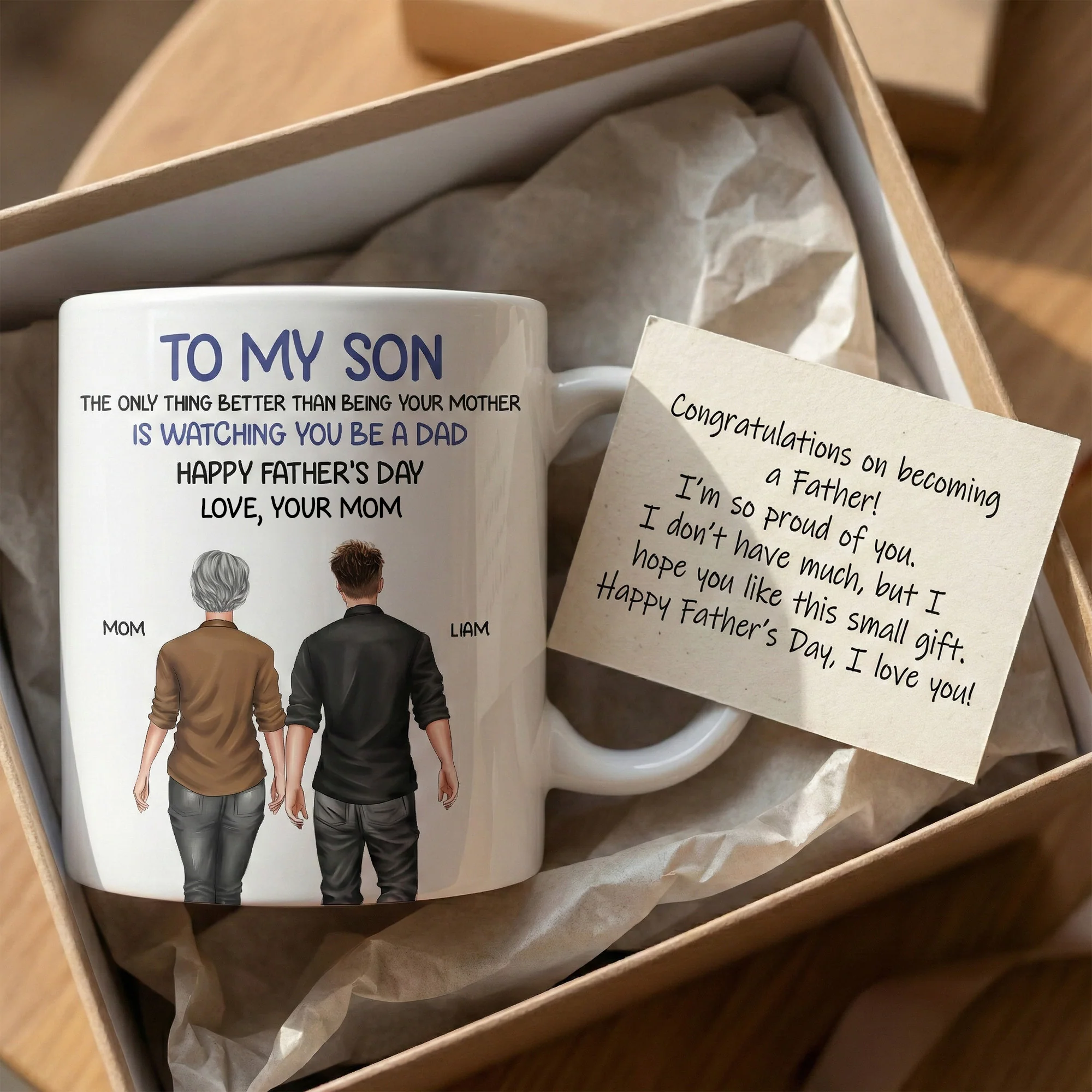 Watching You Be A Dad - Father's Day Gift For Son From Dad, Mom - Personalized Mug - Image 7
