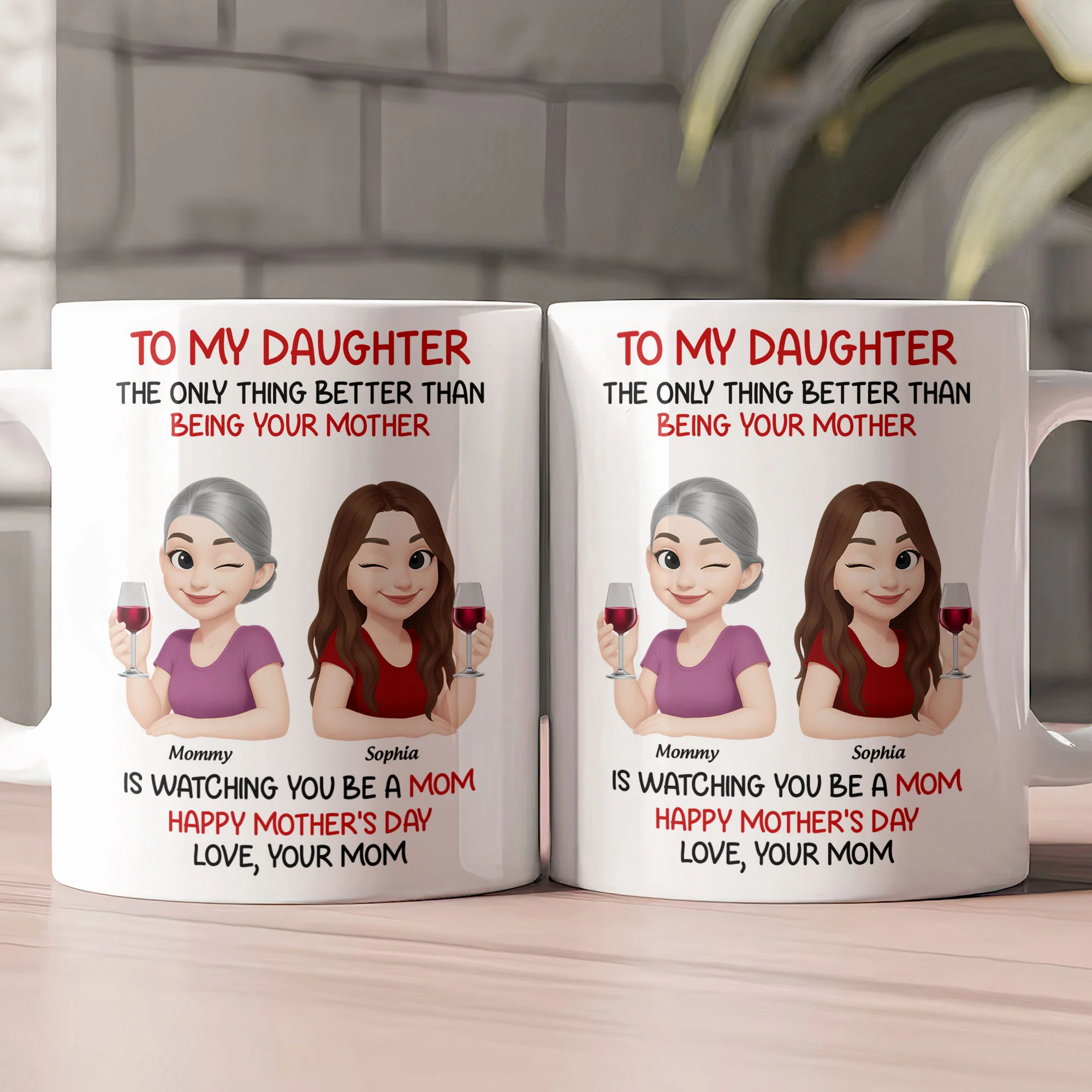 Watching You Be A Mom - Mother's Day Gift For Daughter From Mom - Personalized Mug - Image 2