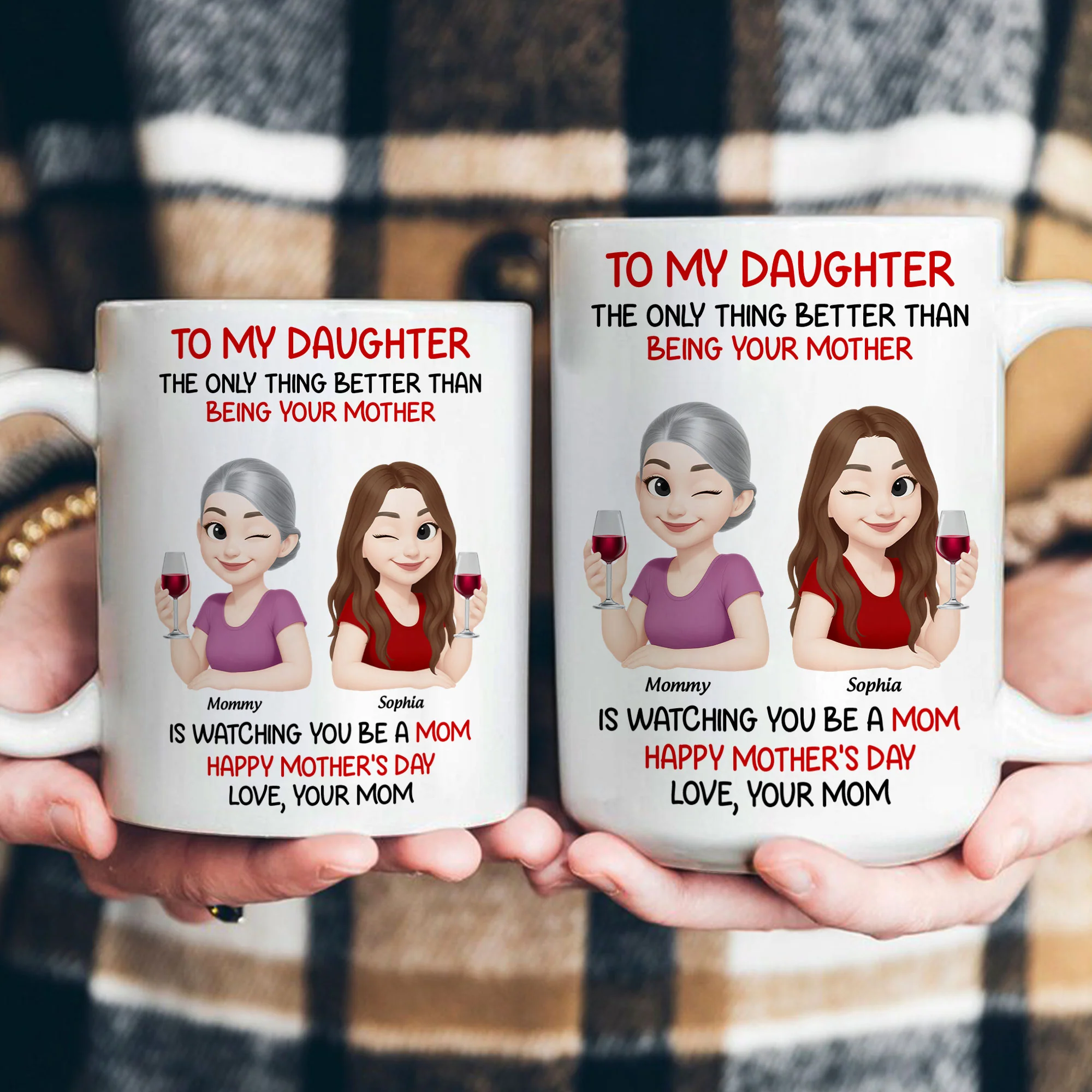 Watching You Be A Mom - Mother's Day Gift For Daughter From Mom - Personalized Mug - Image 4