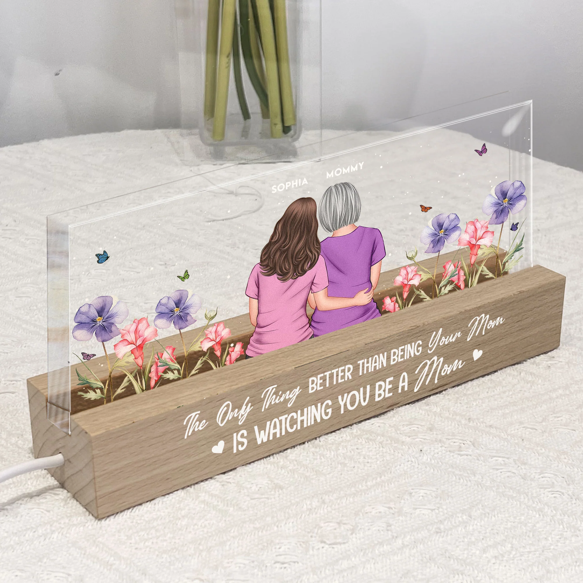 Watching You Be A Mom - Personalized LED Night Light - Image 2