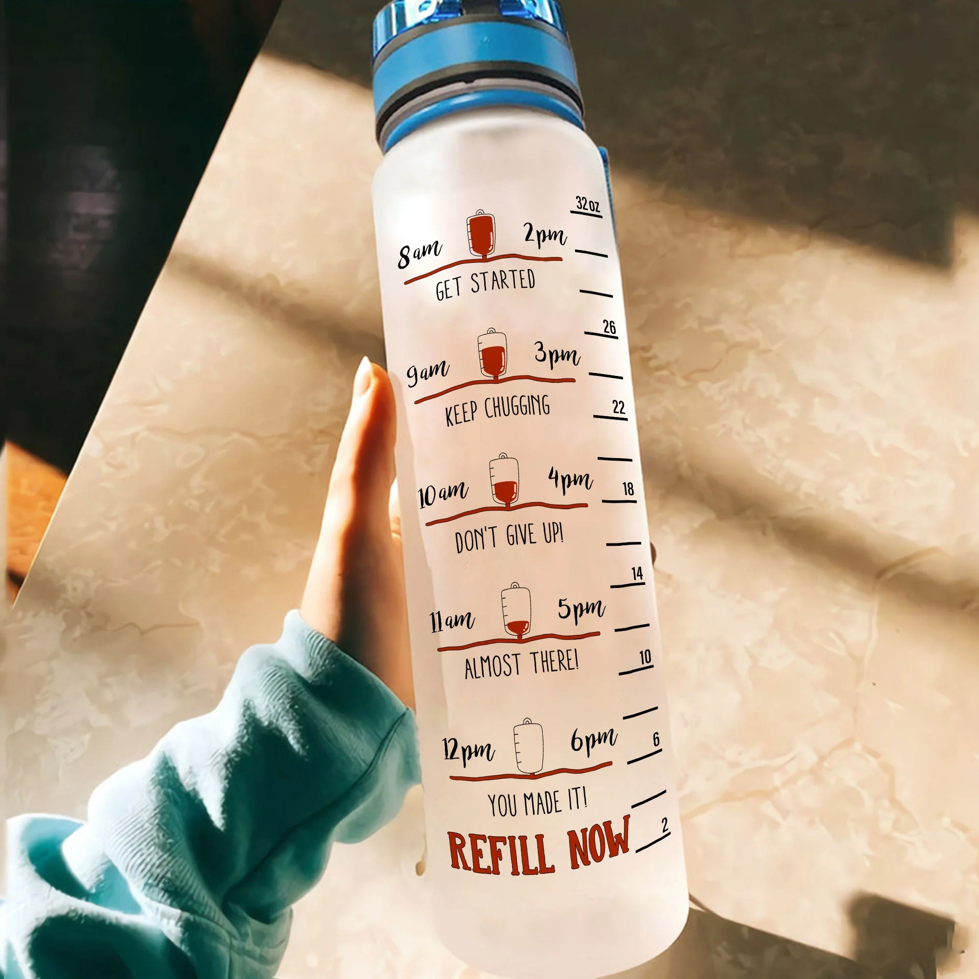 Water Scrubs & Rubber Gloves - Personalized Water Tracker Bottle - Image 4