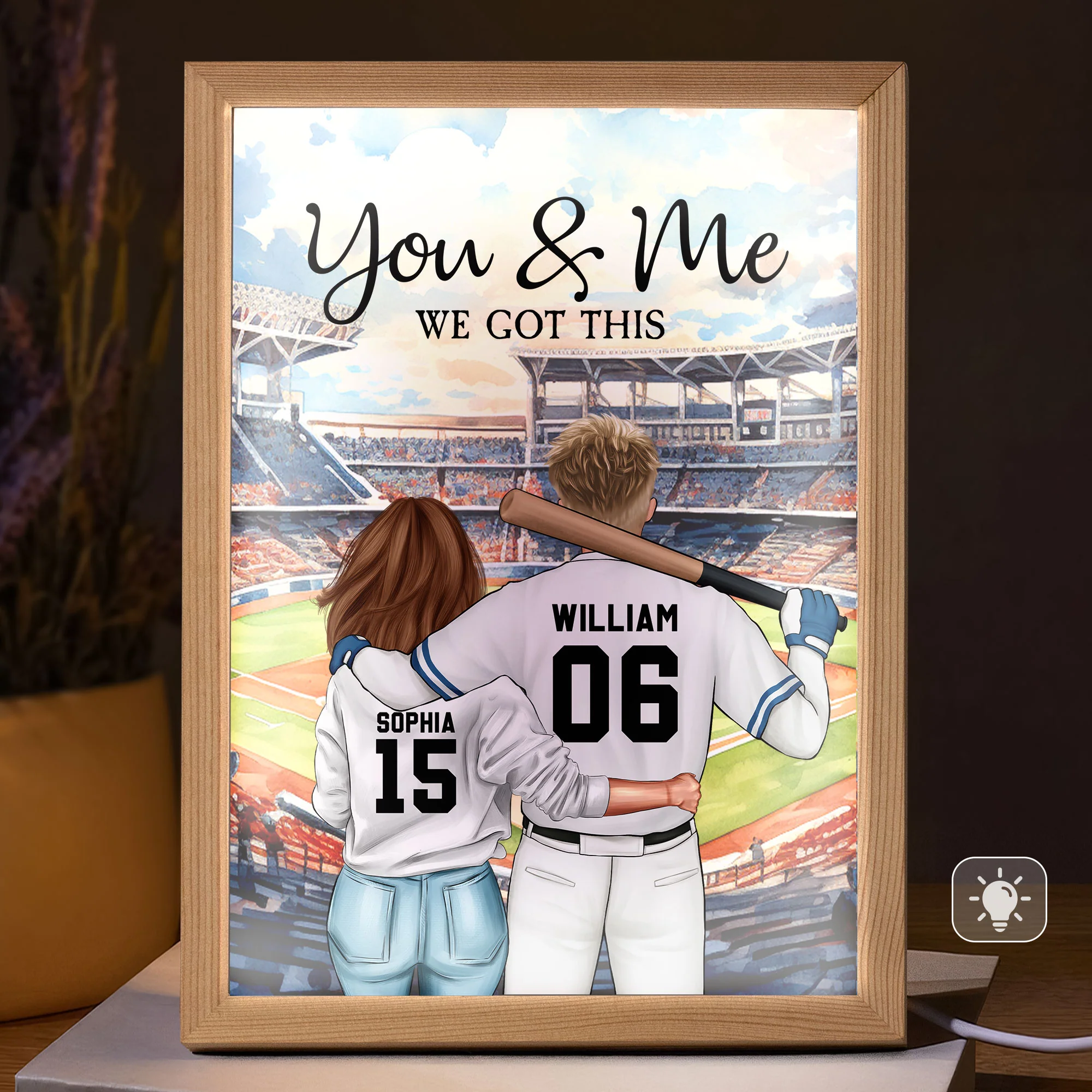 You & Me We Got This - Personalized Light Up Picture Frame - Image 3