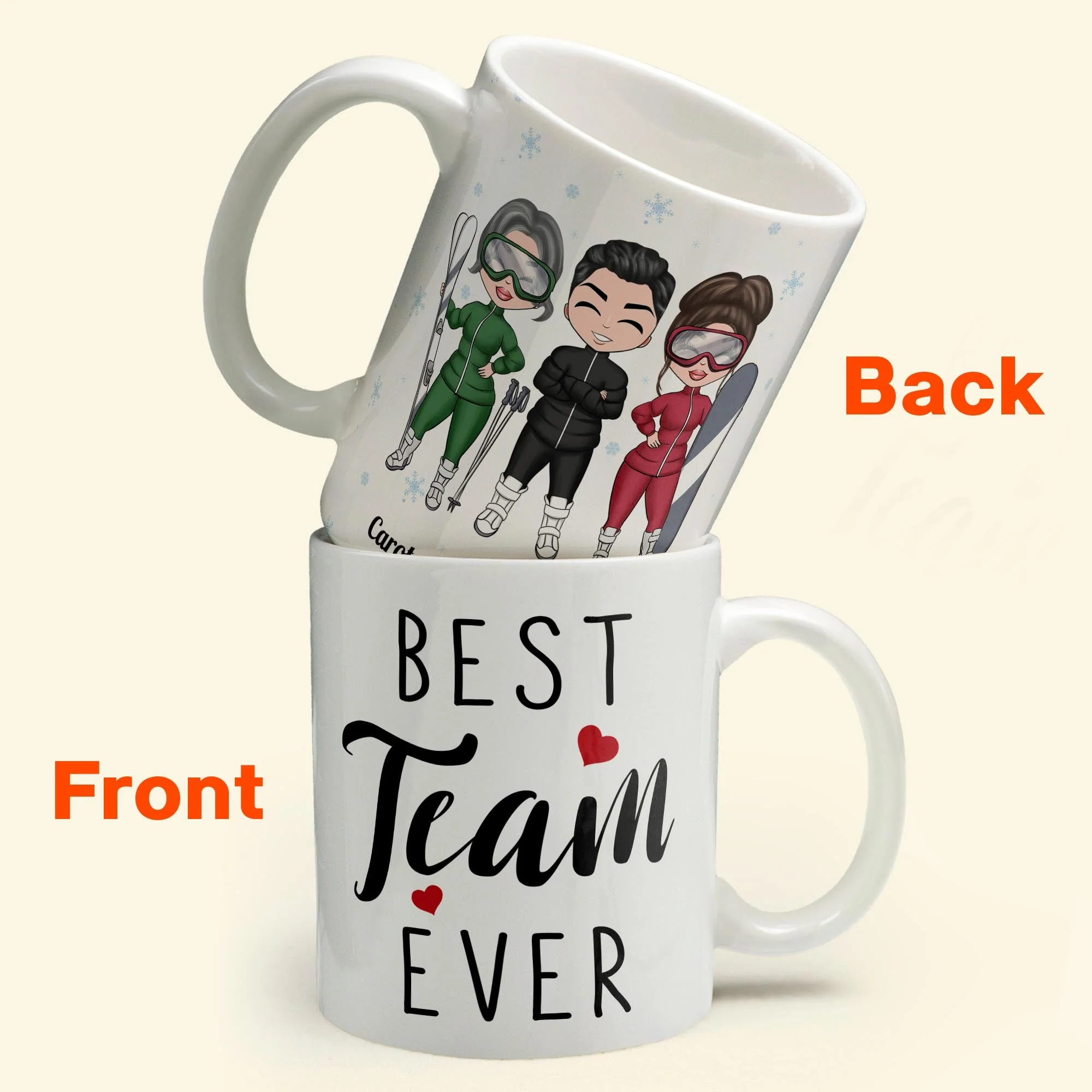 We Are A Team - Personalized Mug - Birthday Gift For Best Friends, Skiing Team, Skiing Lovers - Image 2