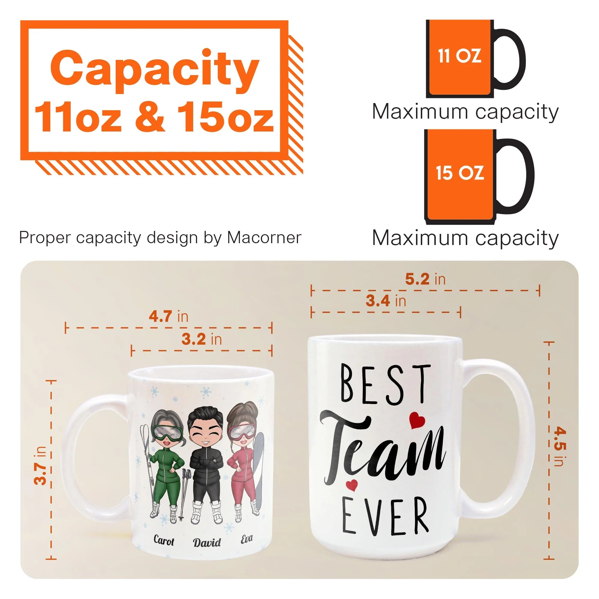 We Are A Team - Personalized Mug - Birthday Gift For Best Friends, Skiing Team, Skiing Lovers - Image 7