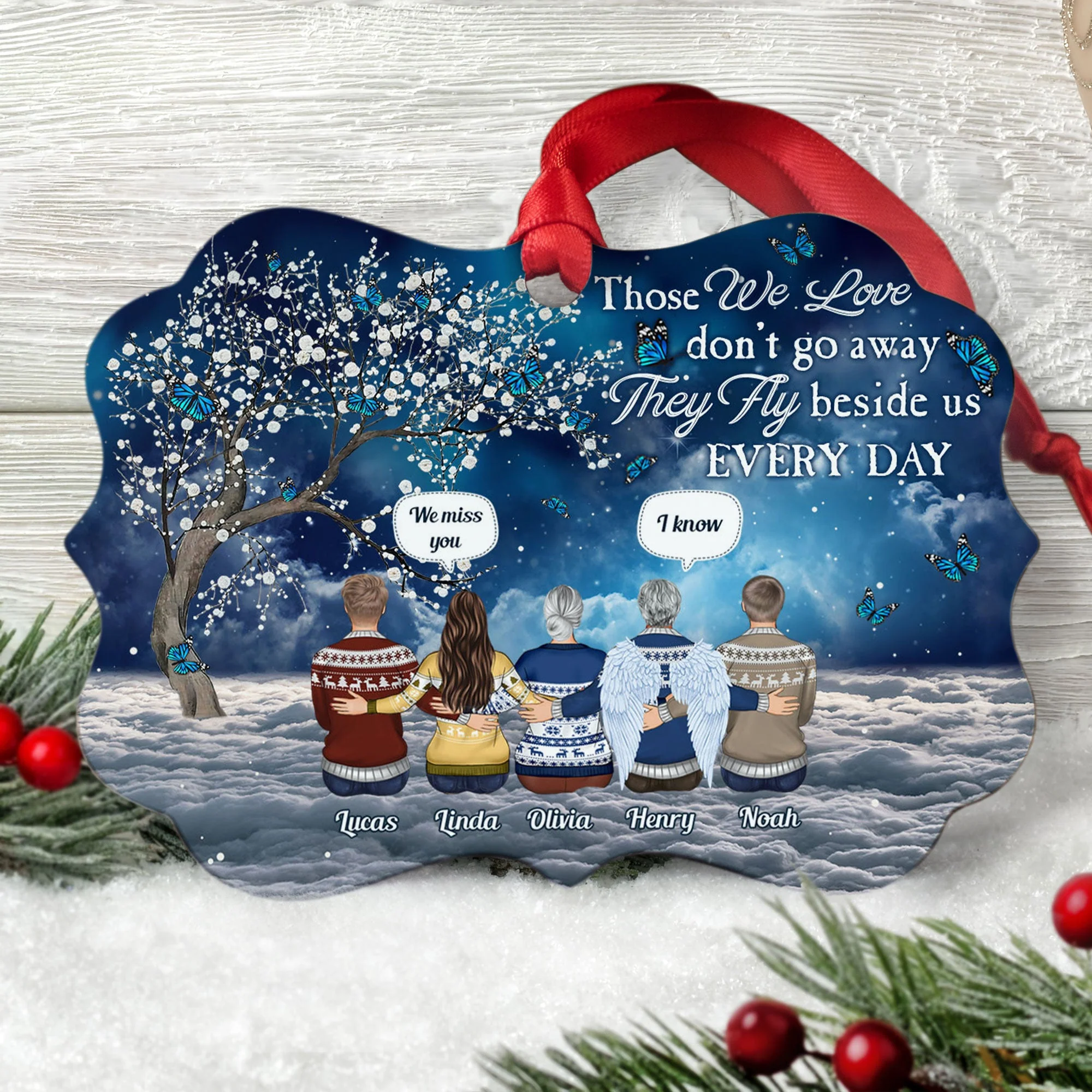 We Are Always With You - Personalized Aluminum Ornament - Christmas, Memorial, Loving Gift For Family Members, Dad, Mom, Grandparents, Son, Daughter - Image 2