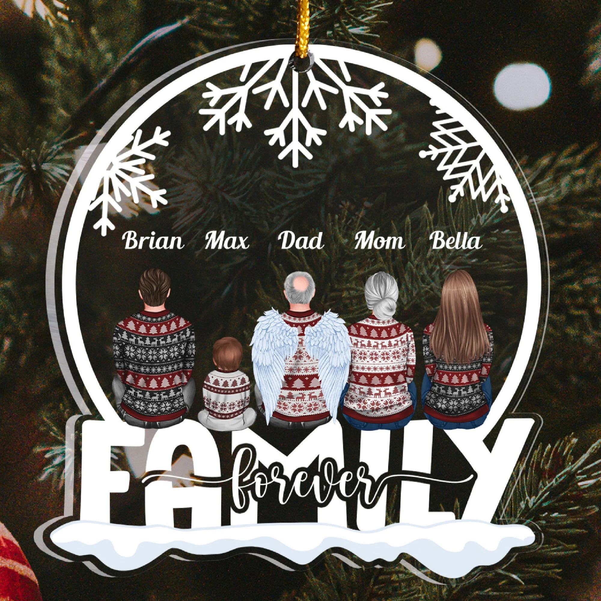 We Are Family Forever - Personalized Family Ornament - Image 4