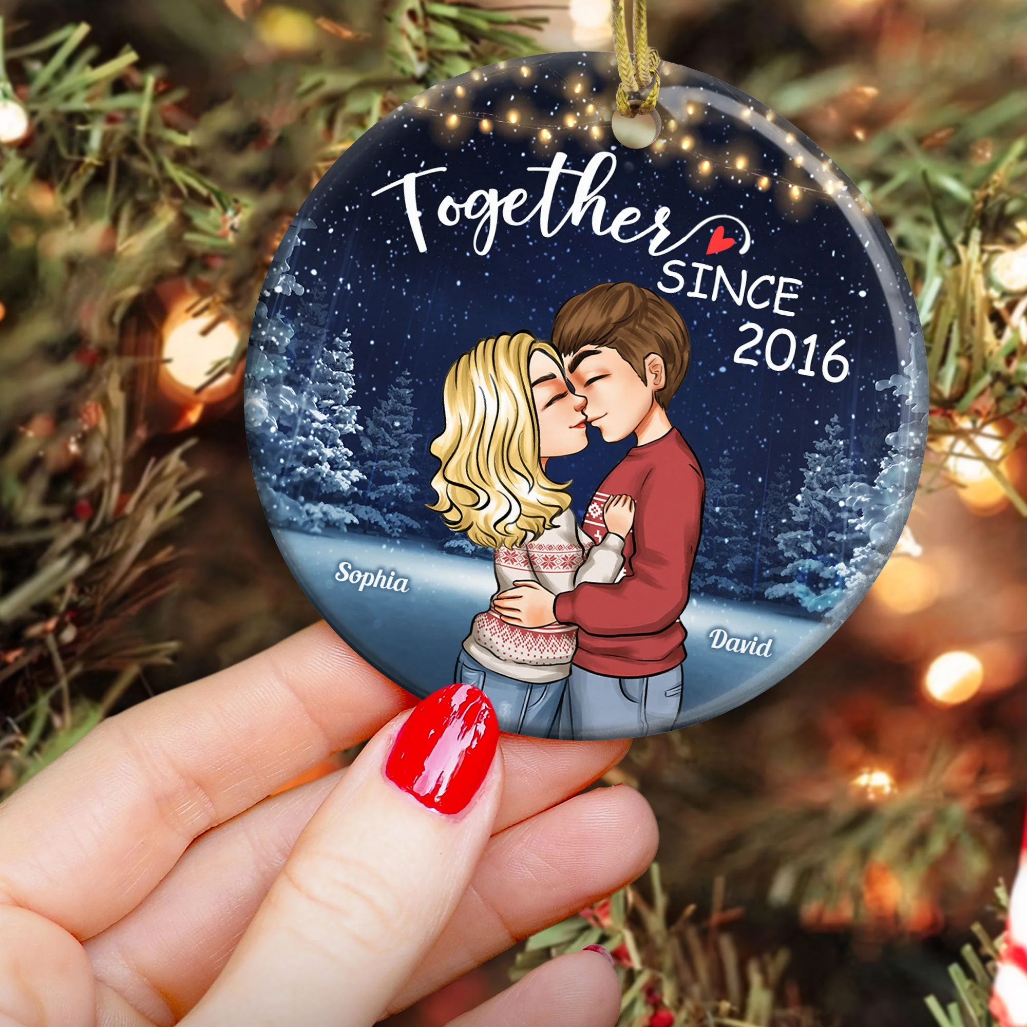 We Are Together - Personalized Ceramic Ornament - Image 5