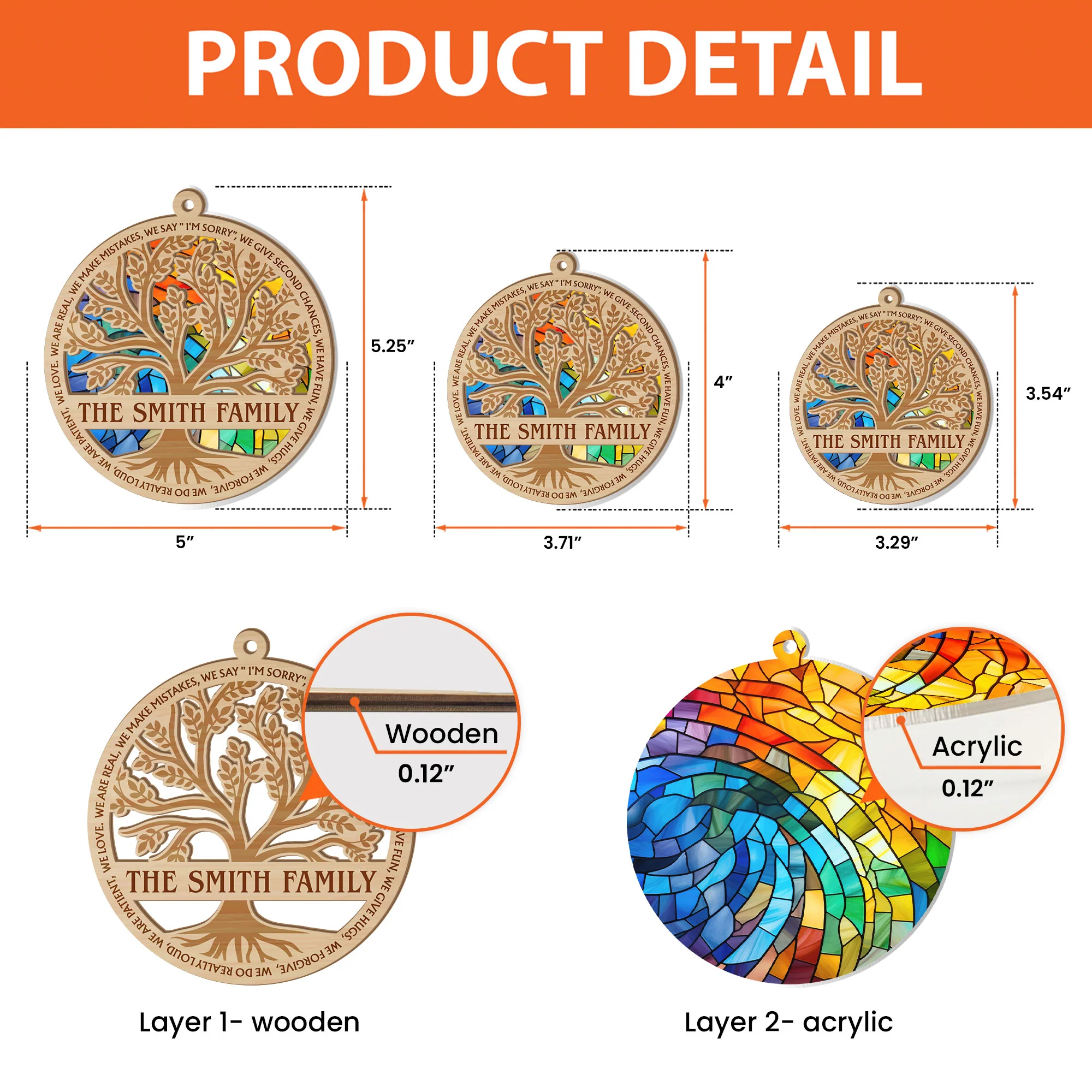We Do Family - Personalized Suncatcher Ornament - Image 5