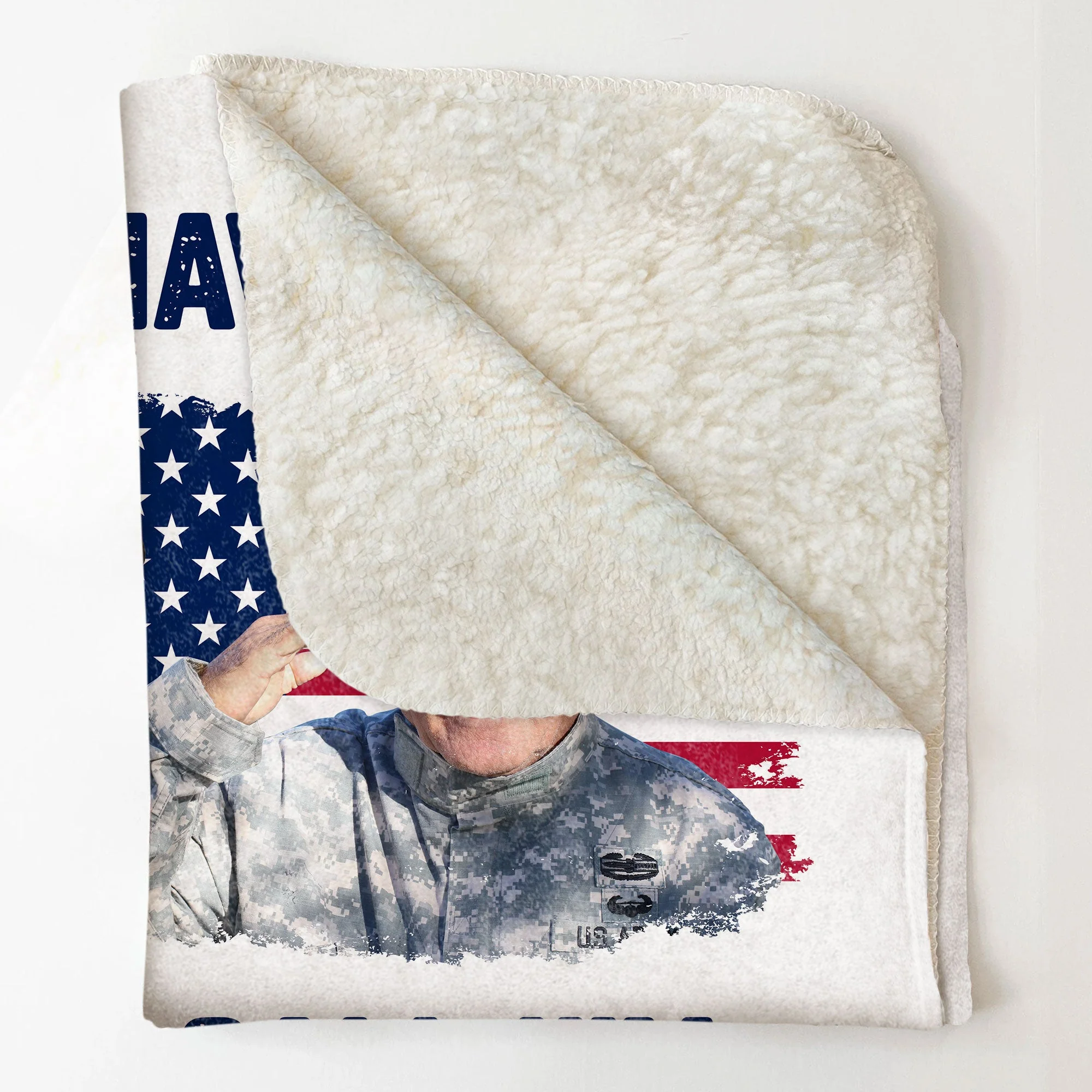 We Have A Hero We Call Him Dad Veterans Day - Personalized Photo Blanket - Image 4