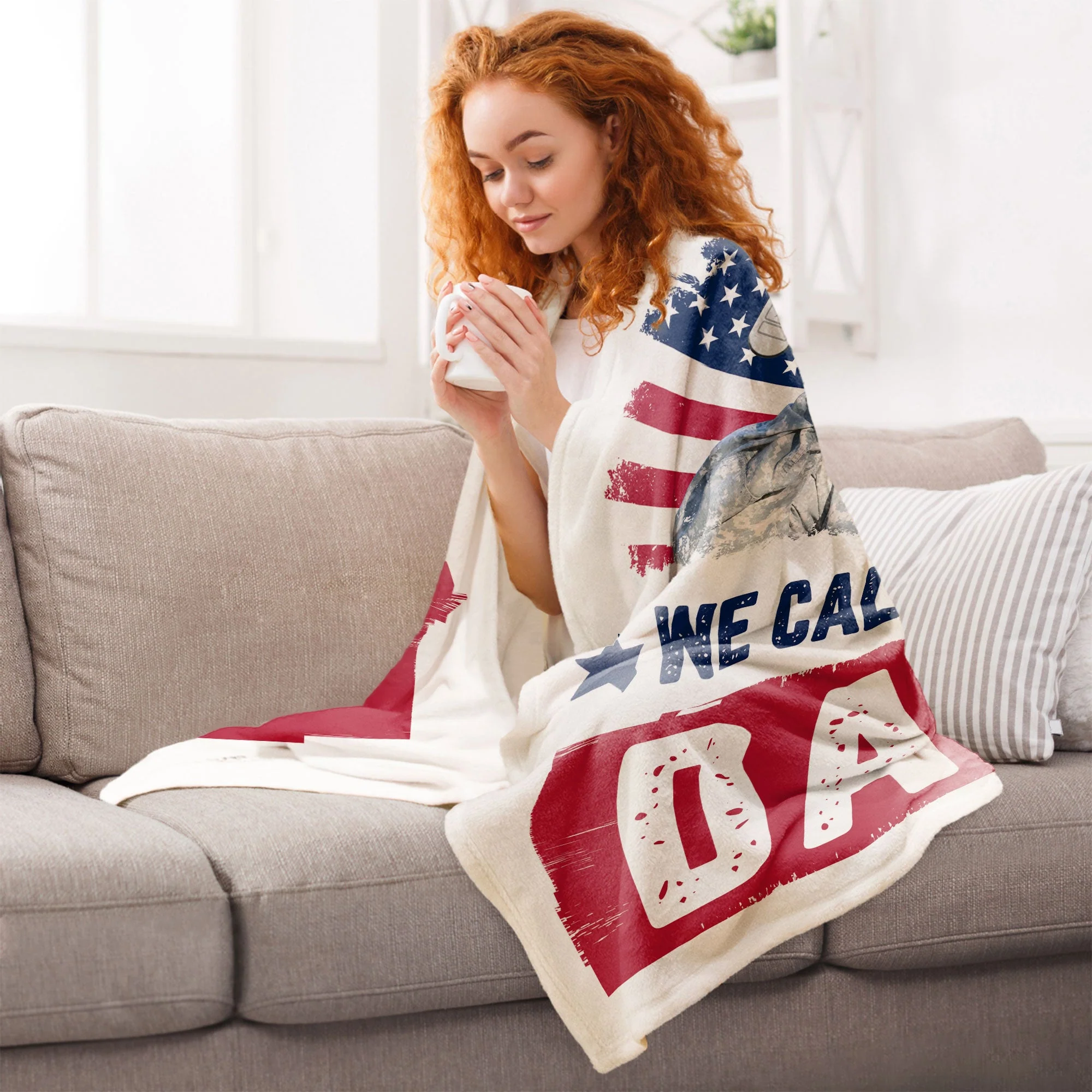 We Have A Hero We Call Him Dad Veterans Day - Personalized Photo Blanket - Image 5