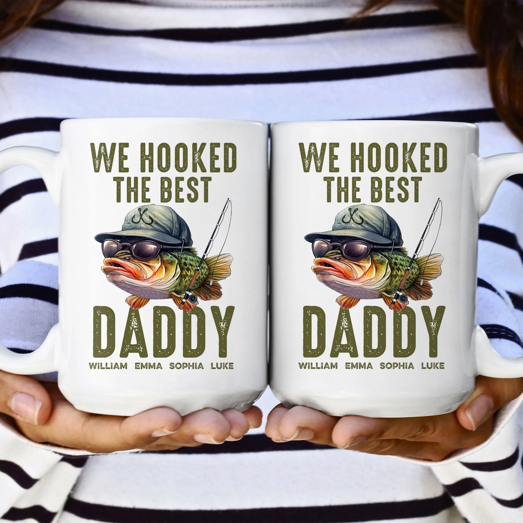 We Hooked The Best Dad, Grandpa, Papa - Personalized Mug - Image 5