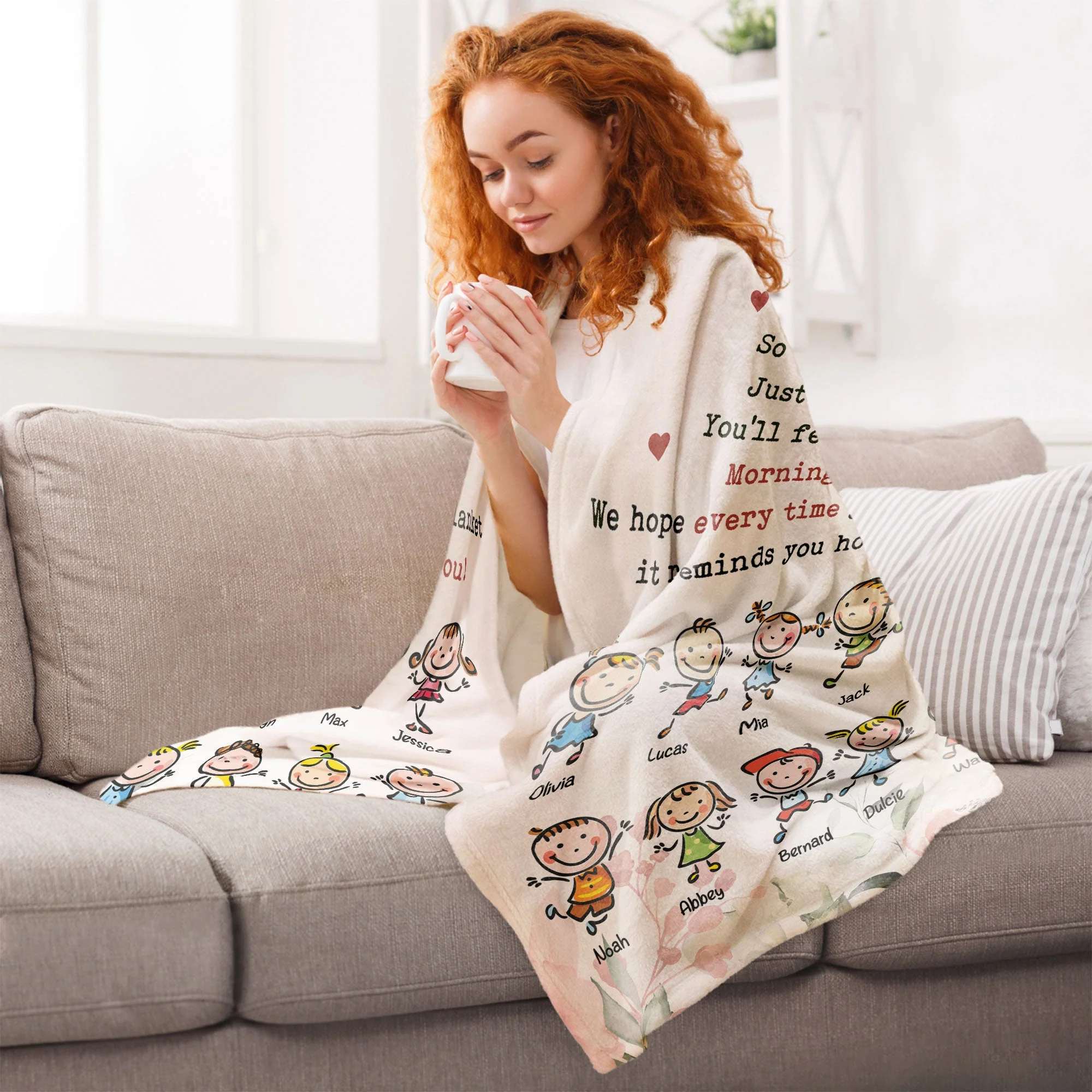 We Hugged This Little Blanket - From 15 Up To 21 Kids - Personalized Blanket - Birthday Mother's Day Gift For Grandma, Nana, Mom - Gift From Grandkids - Image 6